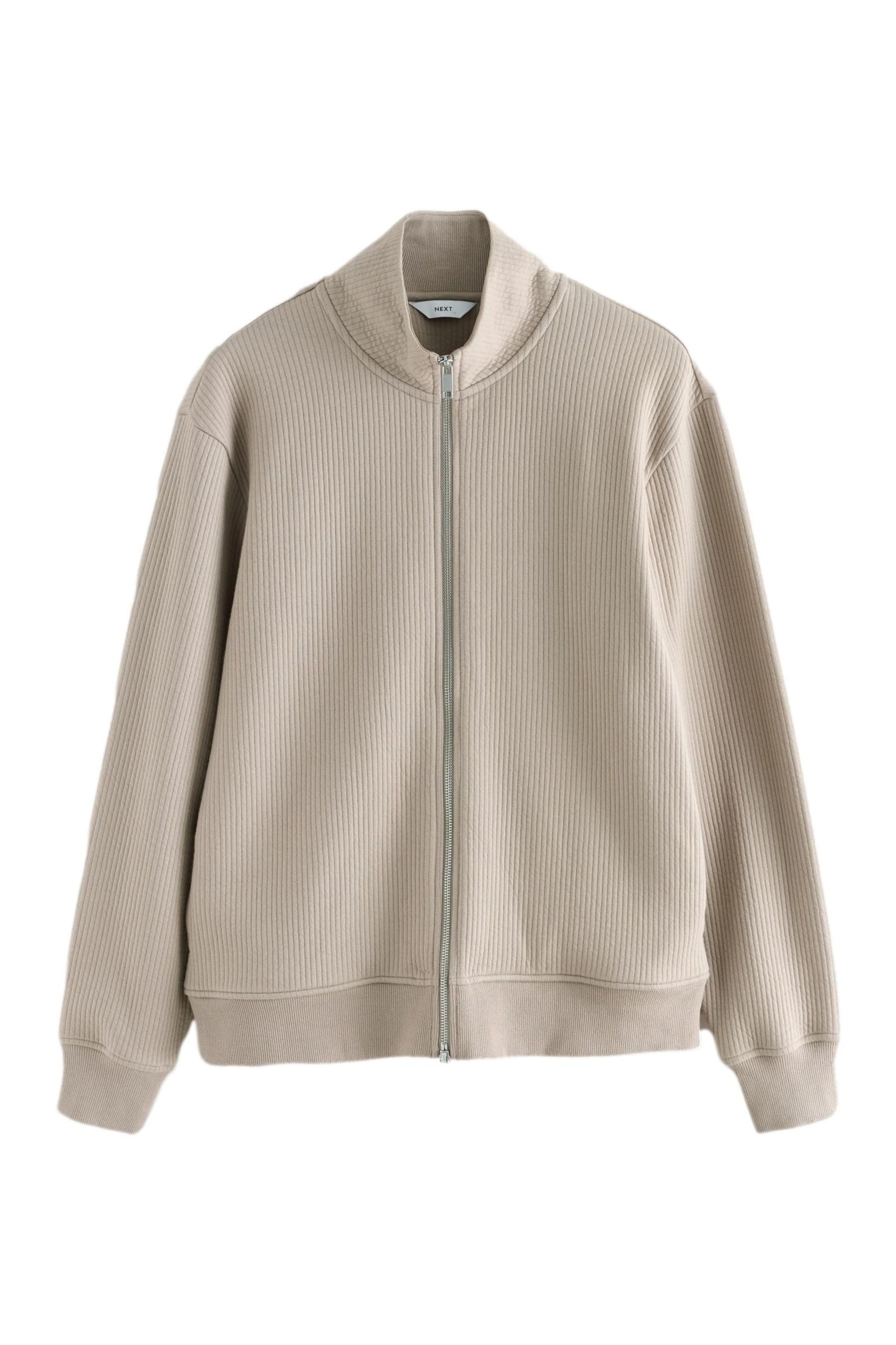 Sweater Sweatshirt mit Reißverschluss + linearer Struktur