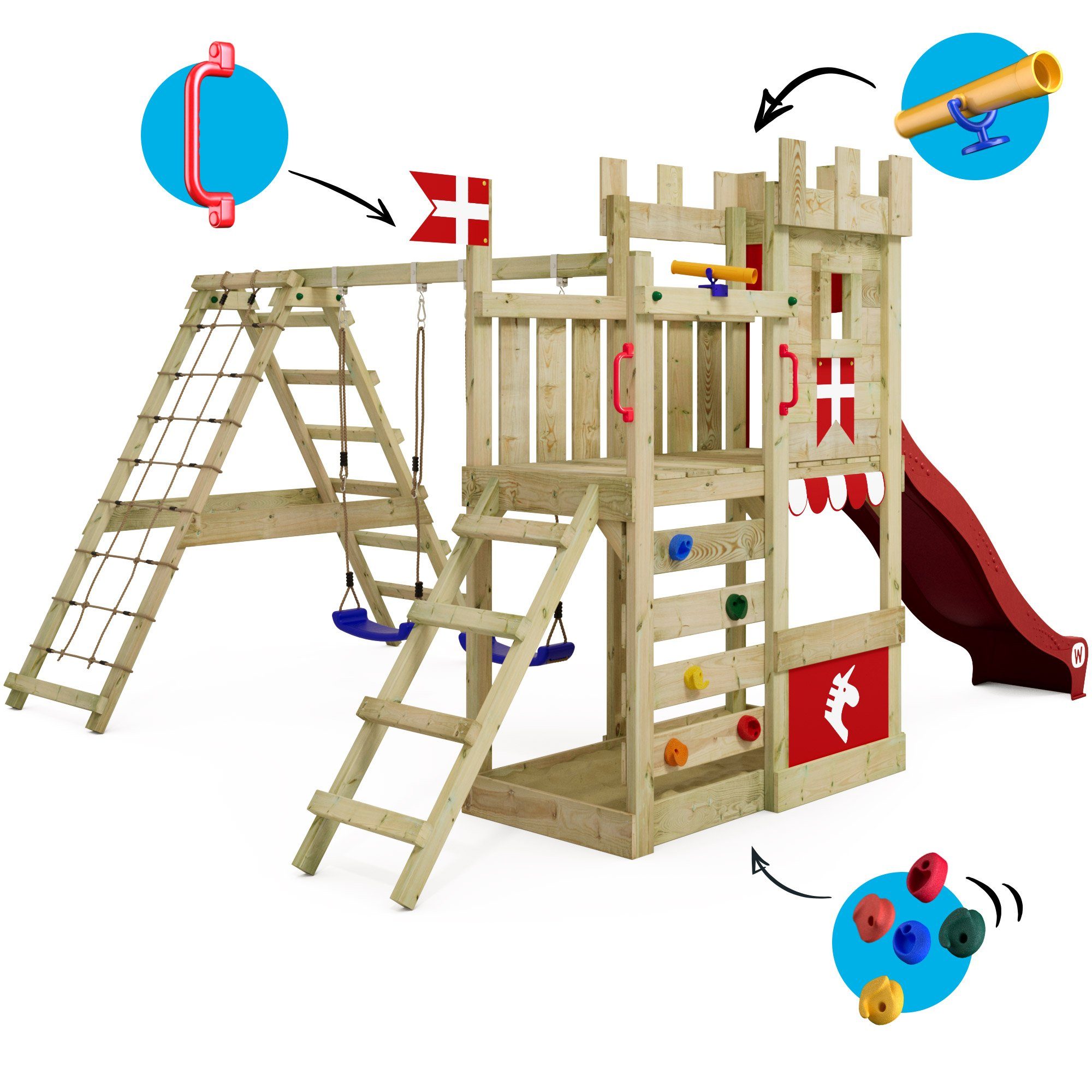 Wickey Spielturm DragonFlyer Stelzenhaus – Ritterburg günstig online kaufen