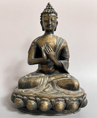 Asien LifeStyle Buddhafigur Bronze Dharmachakra Mudra Buddha Figur 27cm