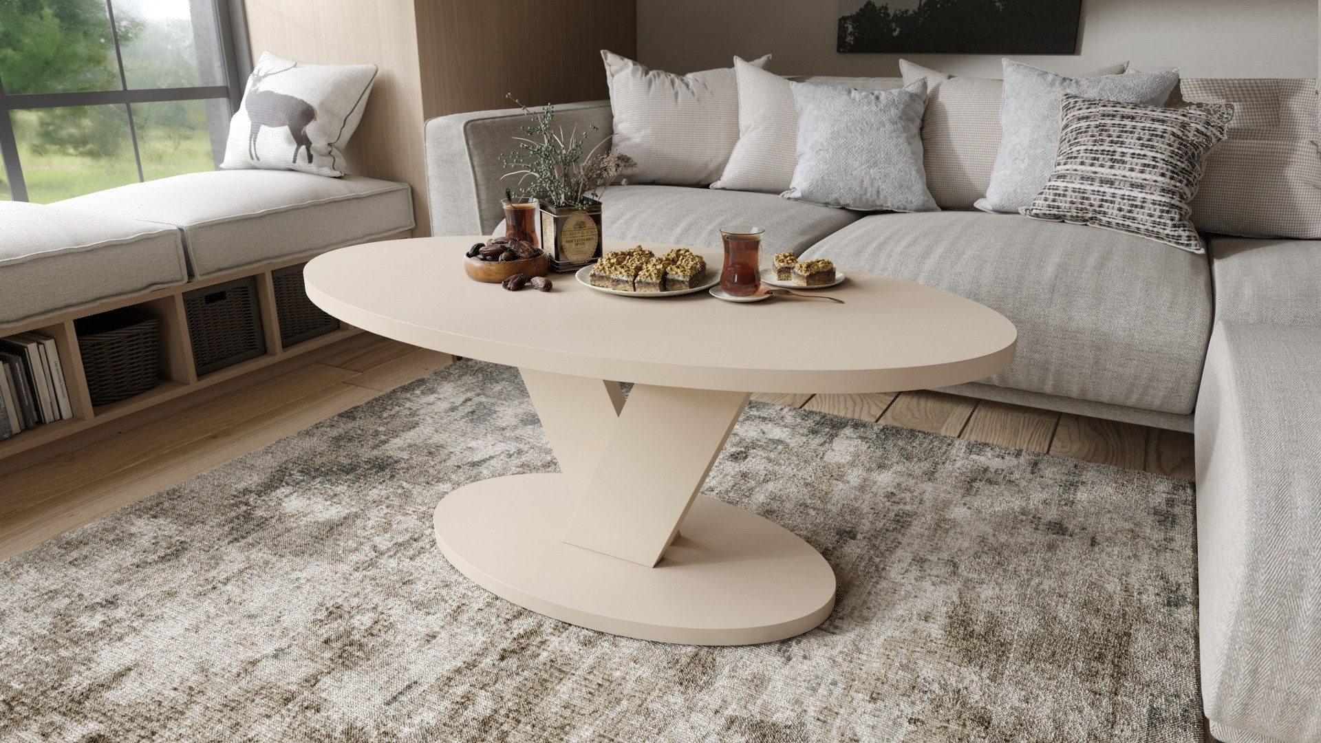 designimpex Couchtisch Design Couchtisch Lova oval günstig online kaufen