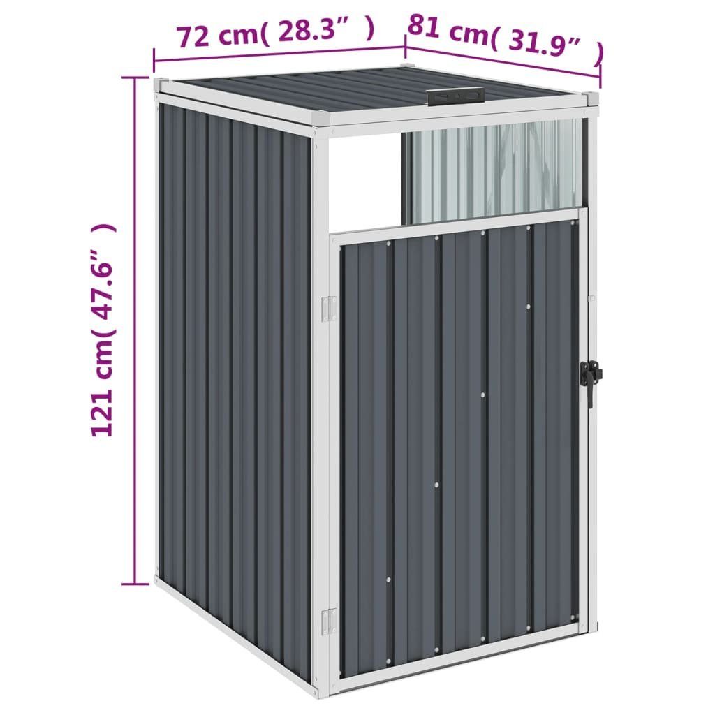 Stahl Mülltonnenbox cm Mülltonnenbox 72×81×121 vidaXL Grau