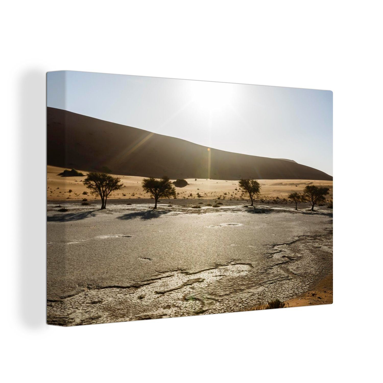 OneMillionCanvasses® Leinwandbild Akazienbäume im African Dead Valley in Namibia, (1 St), Wandbild Leinwandbilder, Aufhängefertig, Wanddeko, 30x20 cm