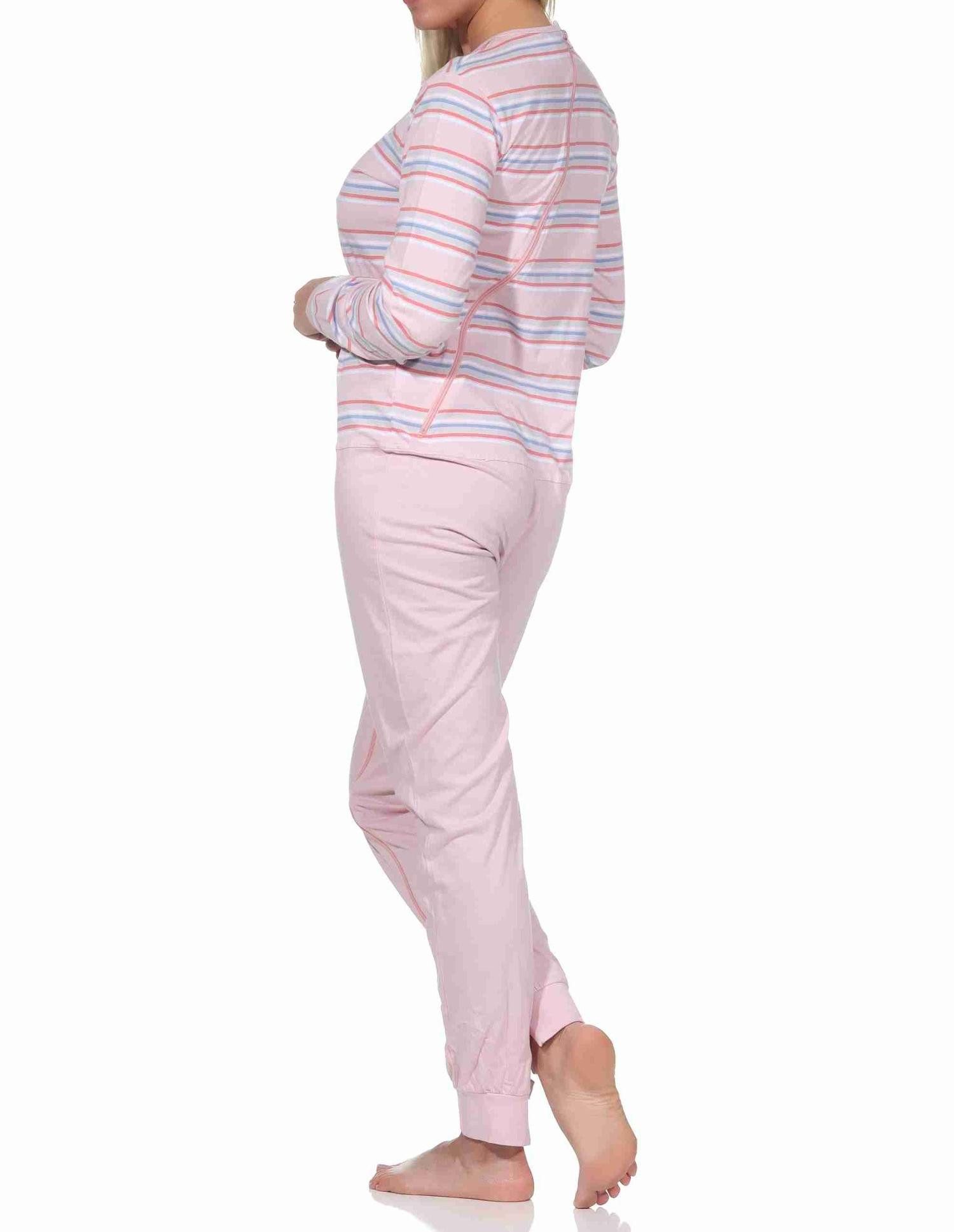 Normann Pyjama Damen Pflegeoverall langarm mit Reissverschluss am Rücken und Bein – Bild 3 von 4