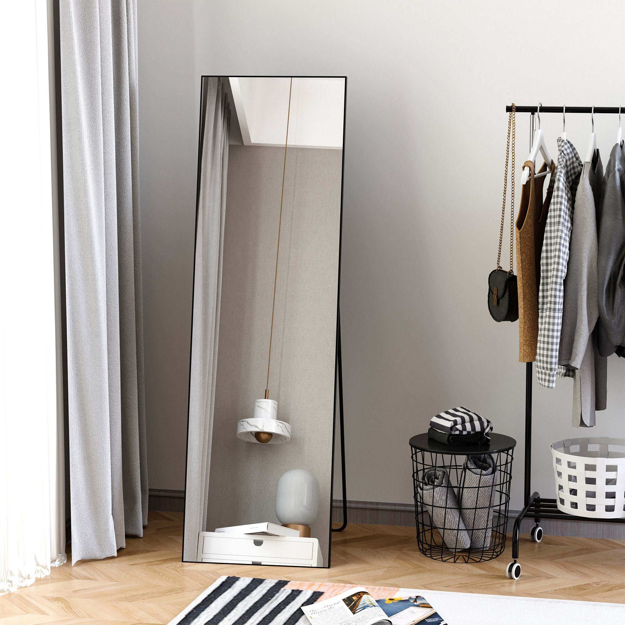 HOMCOM Standspiegel Ankleidespiegel Ganzkörperspiegel (Wandspiegel, 1-St., günstig online kaufen