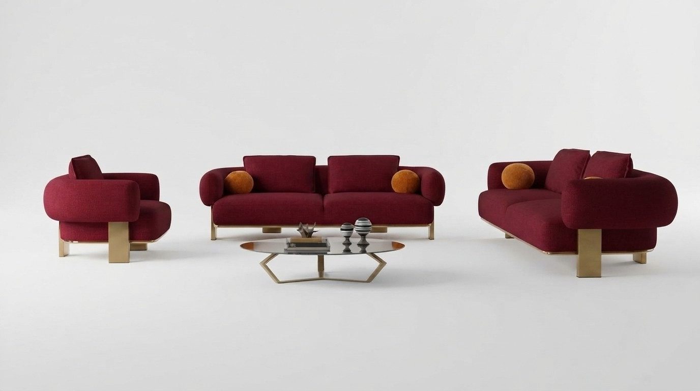 Xlmoebel Polstergarnitur Sofagarnitur 3tlg. Design Couch Set für Wohnzimmer 2x Dreisitzer, (Polstergarnitur, 3-tlg., 3-tlg. Sofagarnitur, 2x 3-Sitzer), Made in Europa