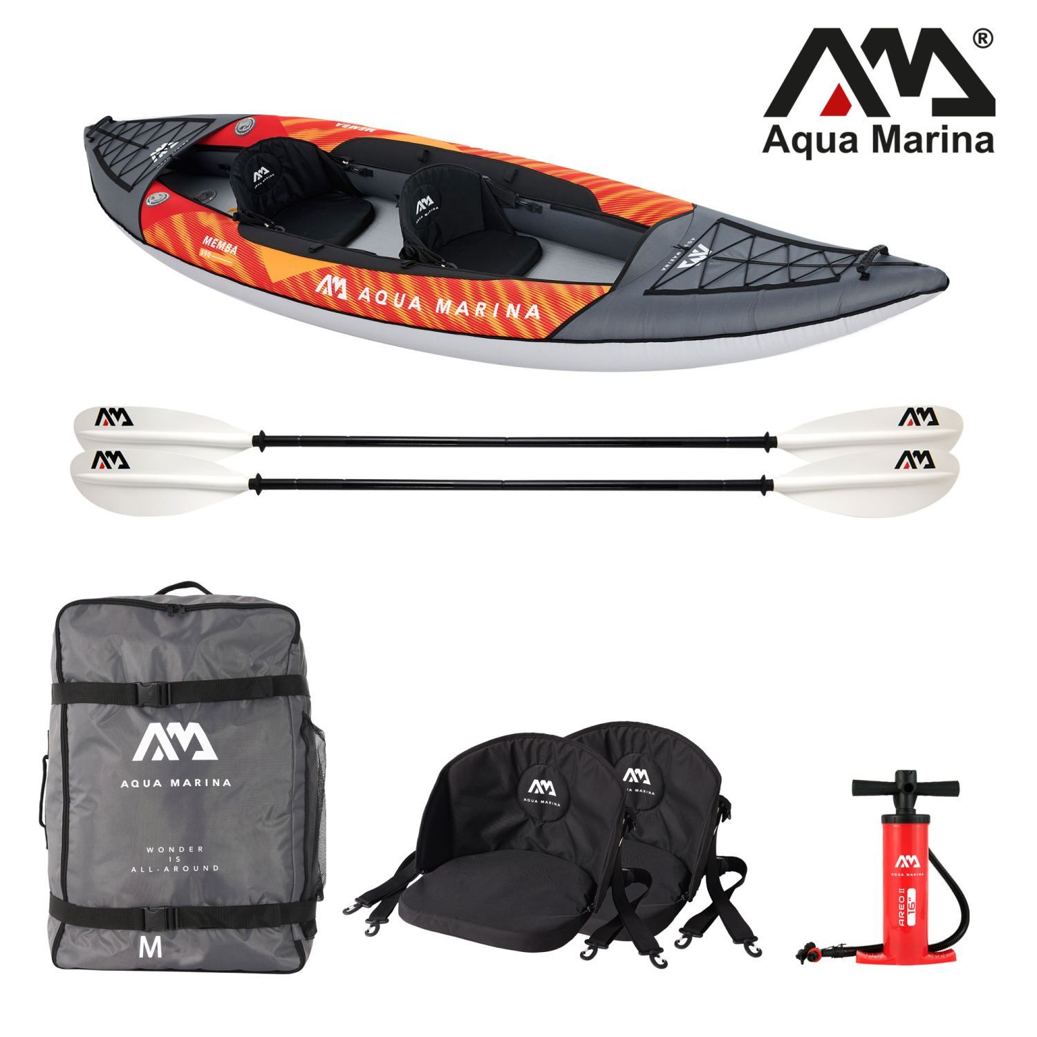 Aqua Marina Tourenkajak Aqua Marina Memba 390 Touring Kayak 2 Personen aufblasbares Kajak
