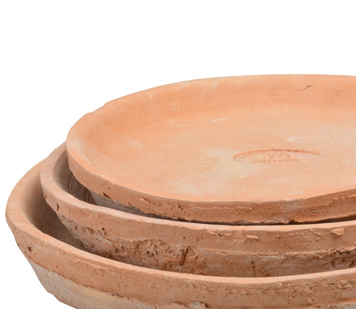 Aged Pflanzen Übertopf Blumen Untersetzer Esschert Terracotta Satz design rund Design esschert Set 3er