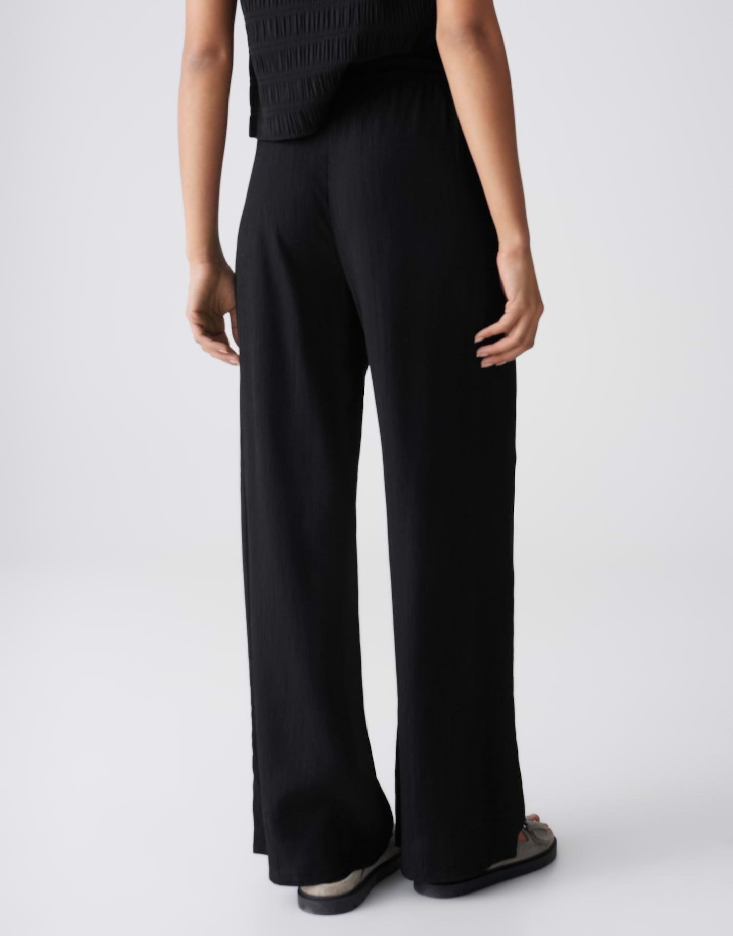OPUS Stoffhose Marou sunset aus Webware mit Crinkle Effekt Mit Eingrifftaschen für praktische Alltagslooks