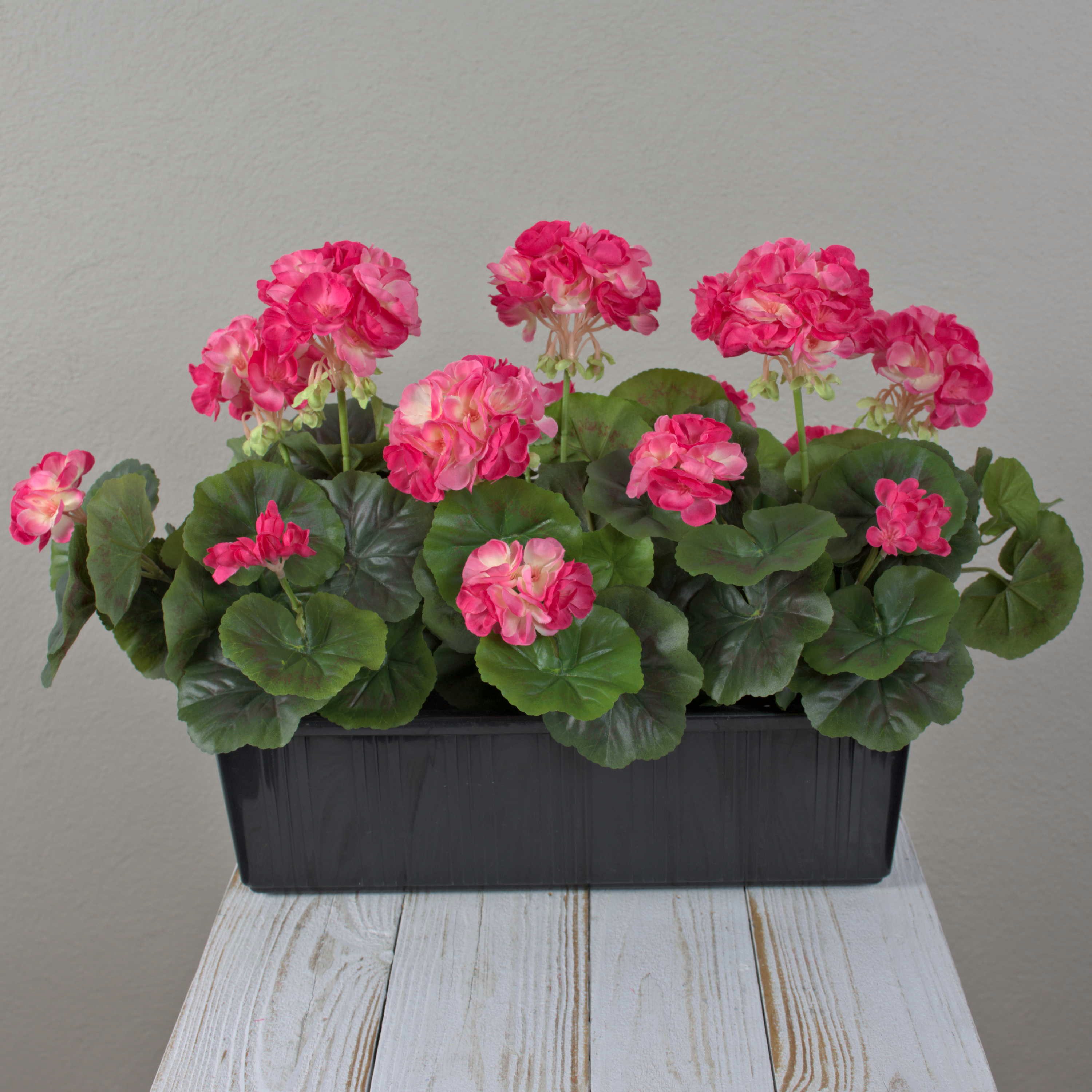 Kunstblume Deko Blume Geranien FLOREANA, dunkelrosa, 3 Stück, 40x15x35cm Geranie, artplants, Höhe 35 cm