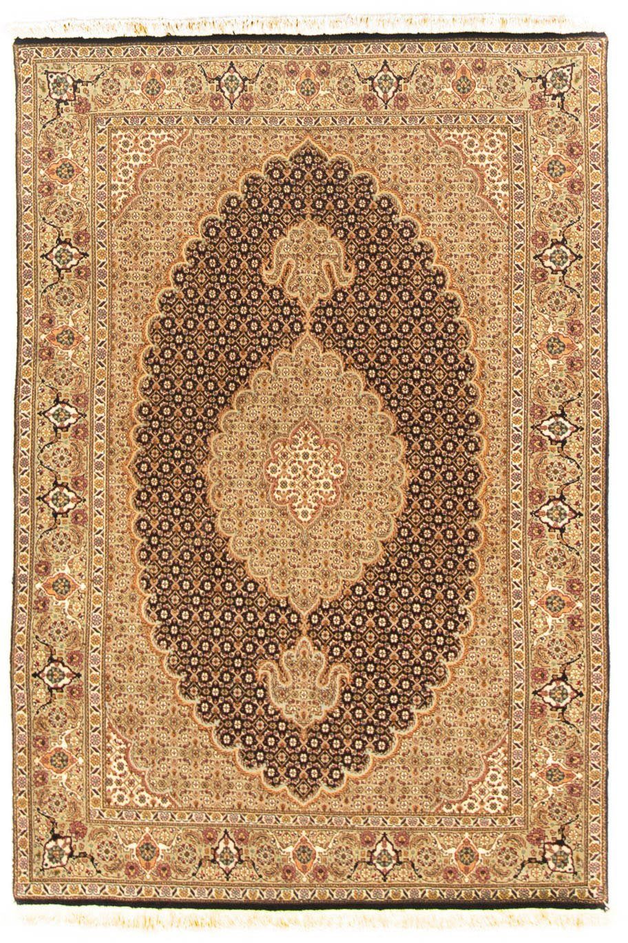 Orientteppich Perser - Täbriz - Höhe: Royal x Handgeknüpft, 7 mm, 101 dunkelblau, cm rechteckig, Einzelstück morgenland, - mit Zertifikat Wohnzimmer, - 146
