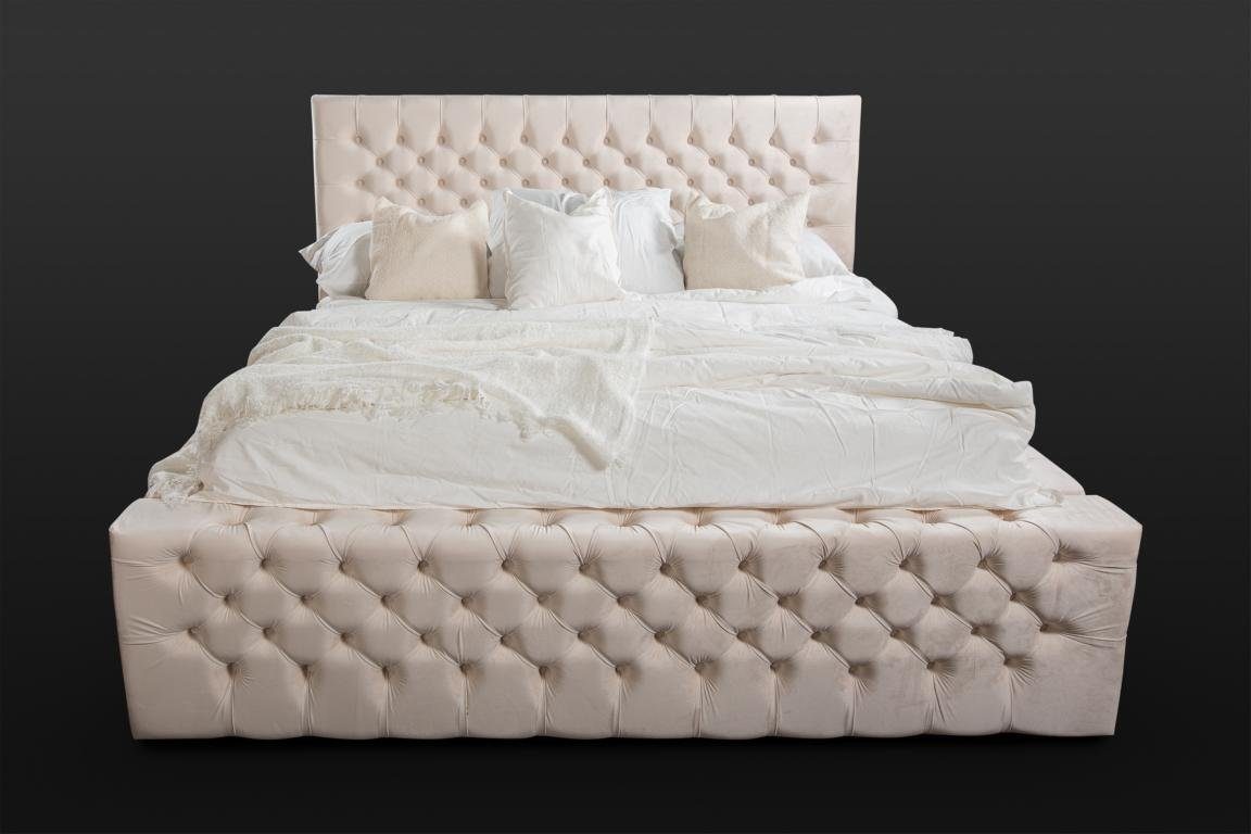 JVmoebel Polsterbett Luxus Chesterfield Bett aus Samt in edlem Design, Made in Europa