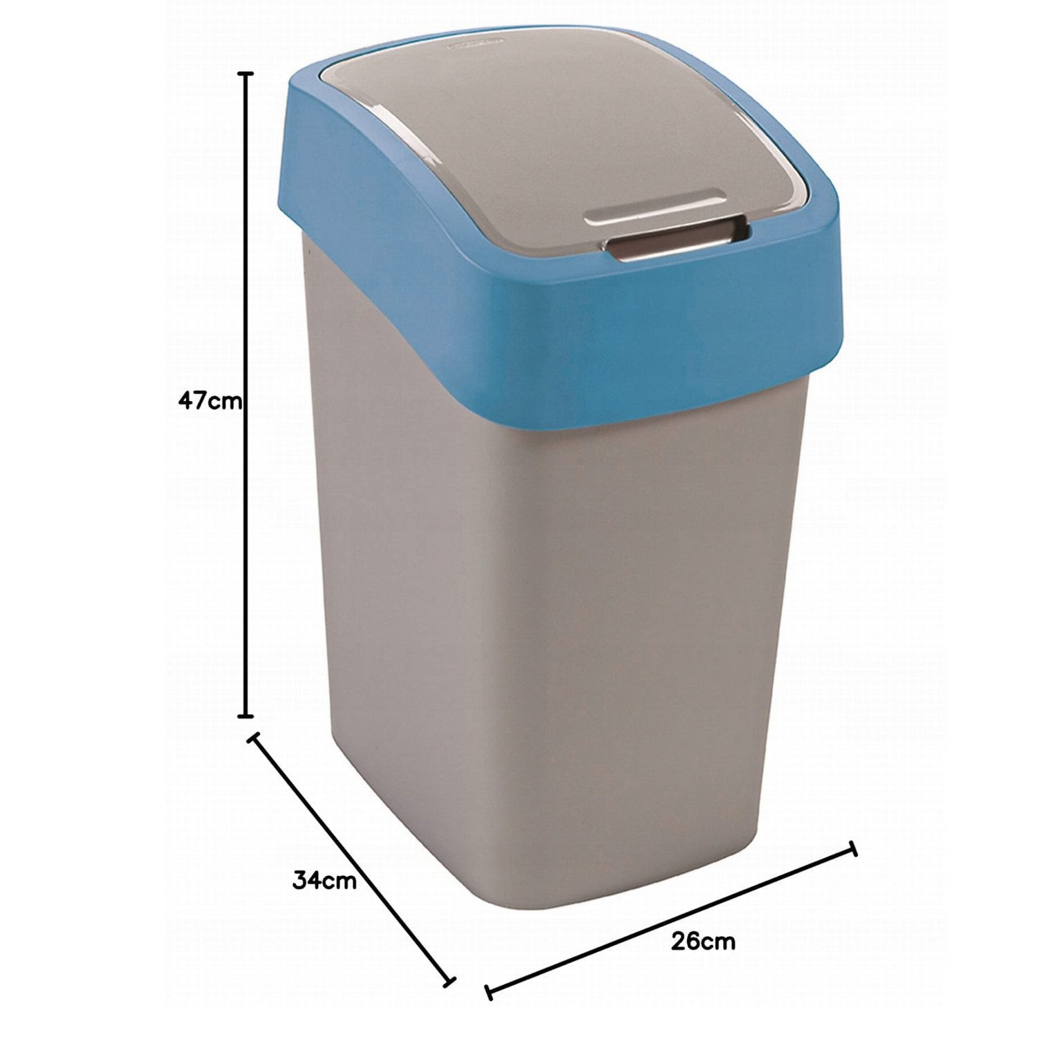 Curver Mülleimer, Flip Bin 25L Abfallbehälter für Recycling