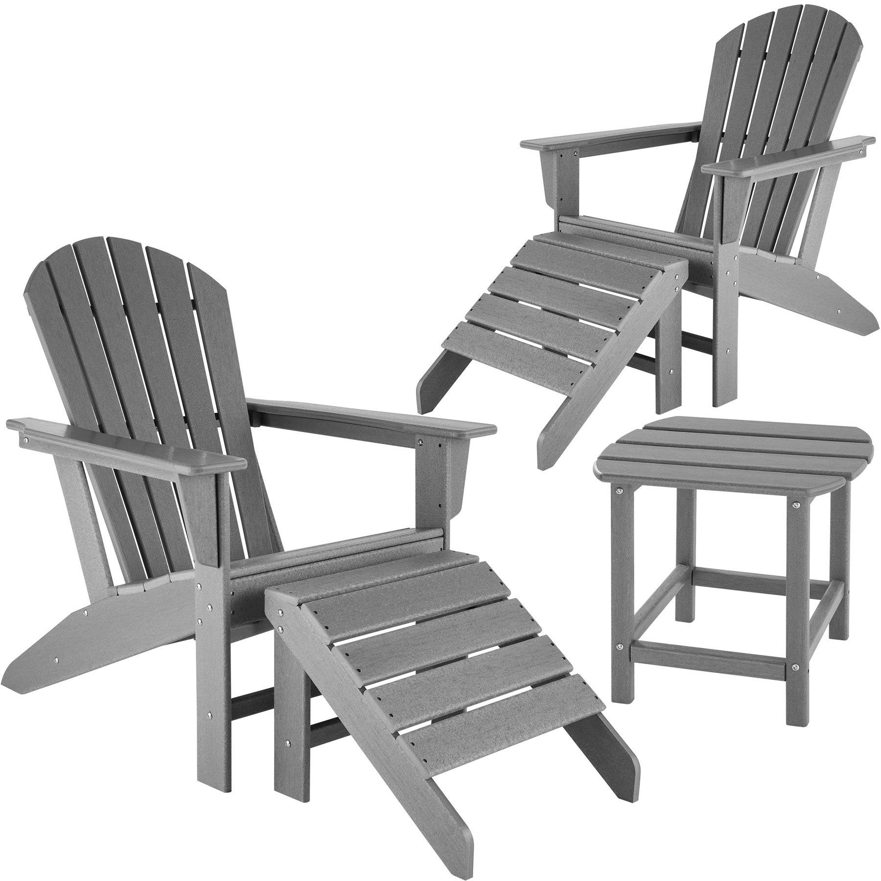 tectake GartenloungeSet »2 Gartenstühle Janis mit 2 Fußablagen und