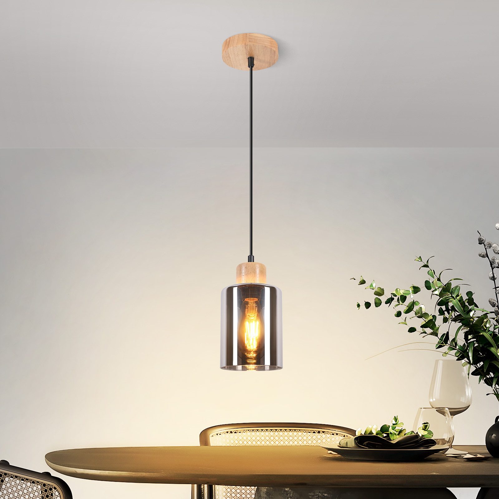 Nettlife Pendelleuchte Holz esstisch Vintage 1/3/4 günstig online kaufen