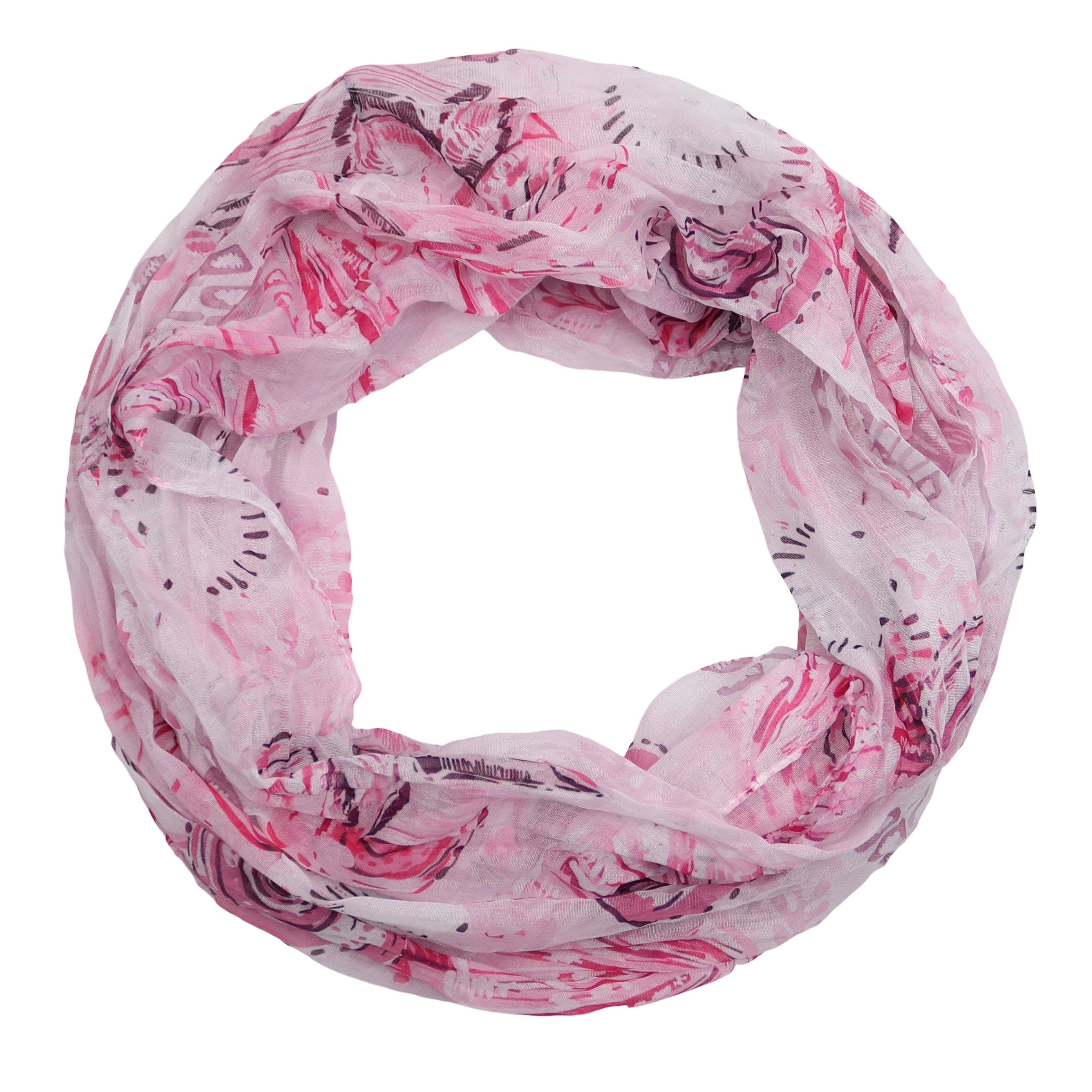 MIRROSI Loop Damen Schal mit Unterwasserwelt-Muster Weich Schlauchschal, (Zweimal um den Hals wickelbar, ca.45x75cm), Damen Halstuch ideal für Frühling, Sommer oder Herbst