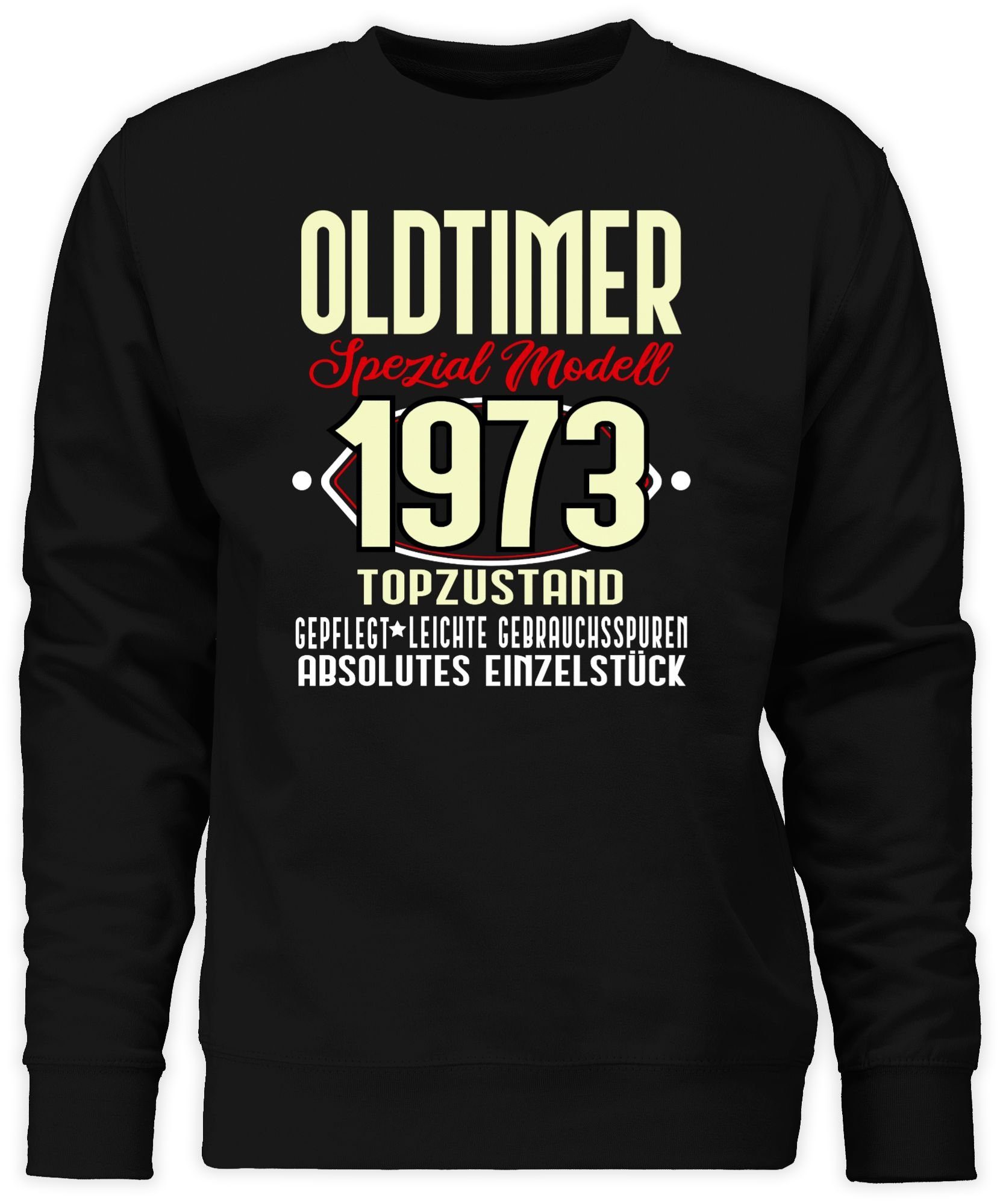 Shirtracer Sweatshirt Oldtimer Spezial Modell (1-tlg) Schwarz 50. Fünfzigster 1973 Geburtstag 1