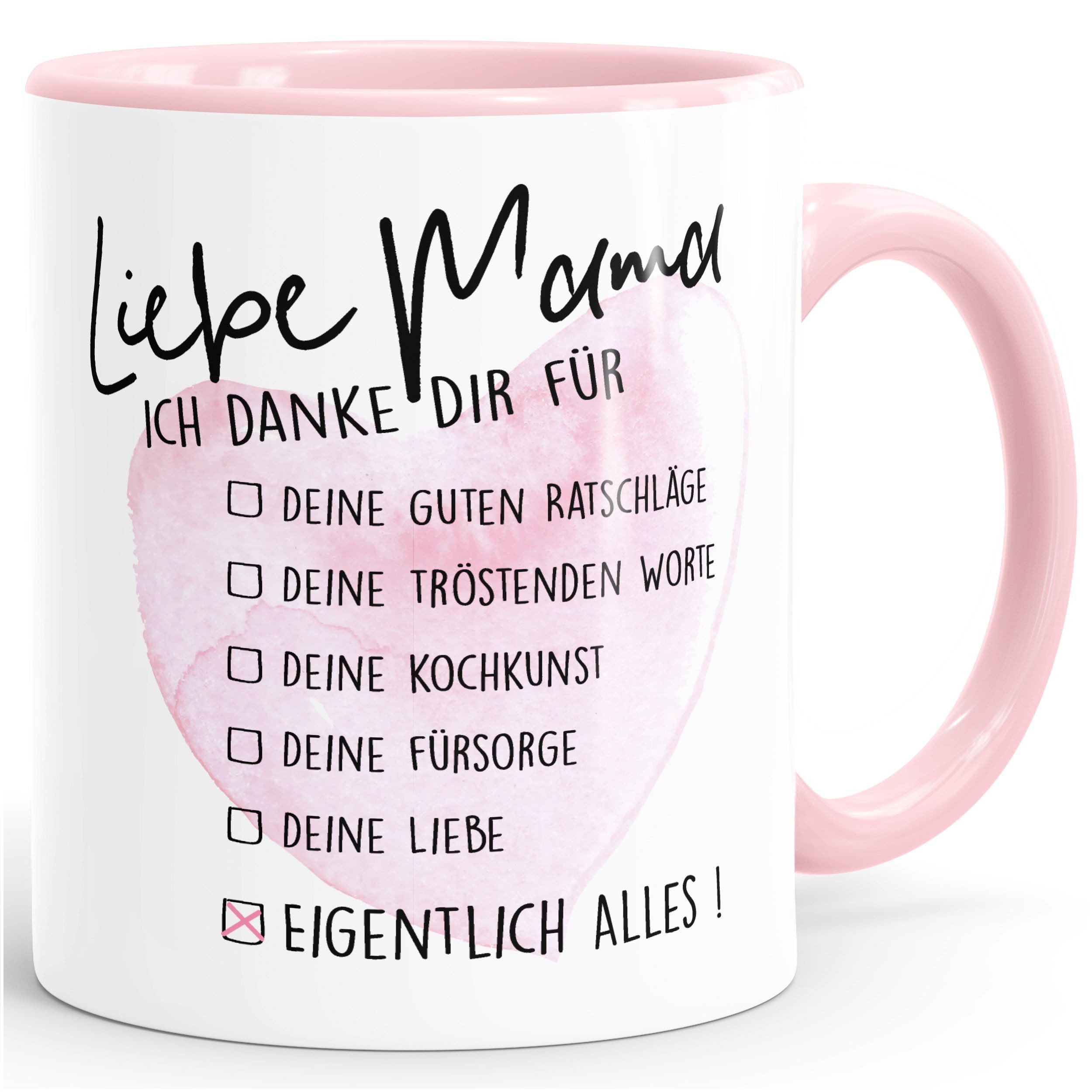 MoonWorks Tasse Geschenk-Tasse Muttertag Mama ich danke dir für alles Kaffeetasse, Keramik