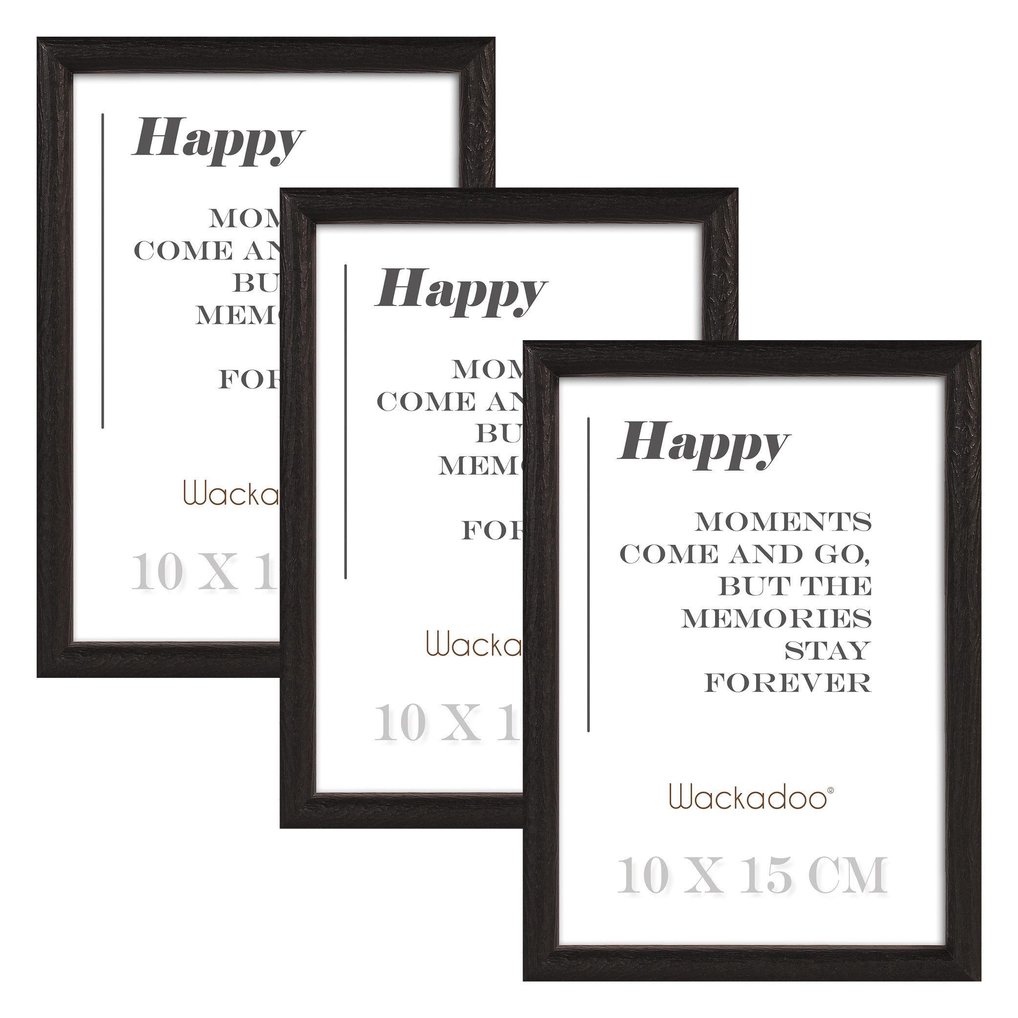 Wackadoo Living Bilderrahmen-Set HAPPY mit Glasscheibe günstig online kaufen