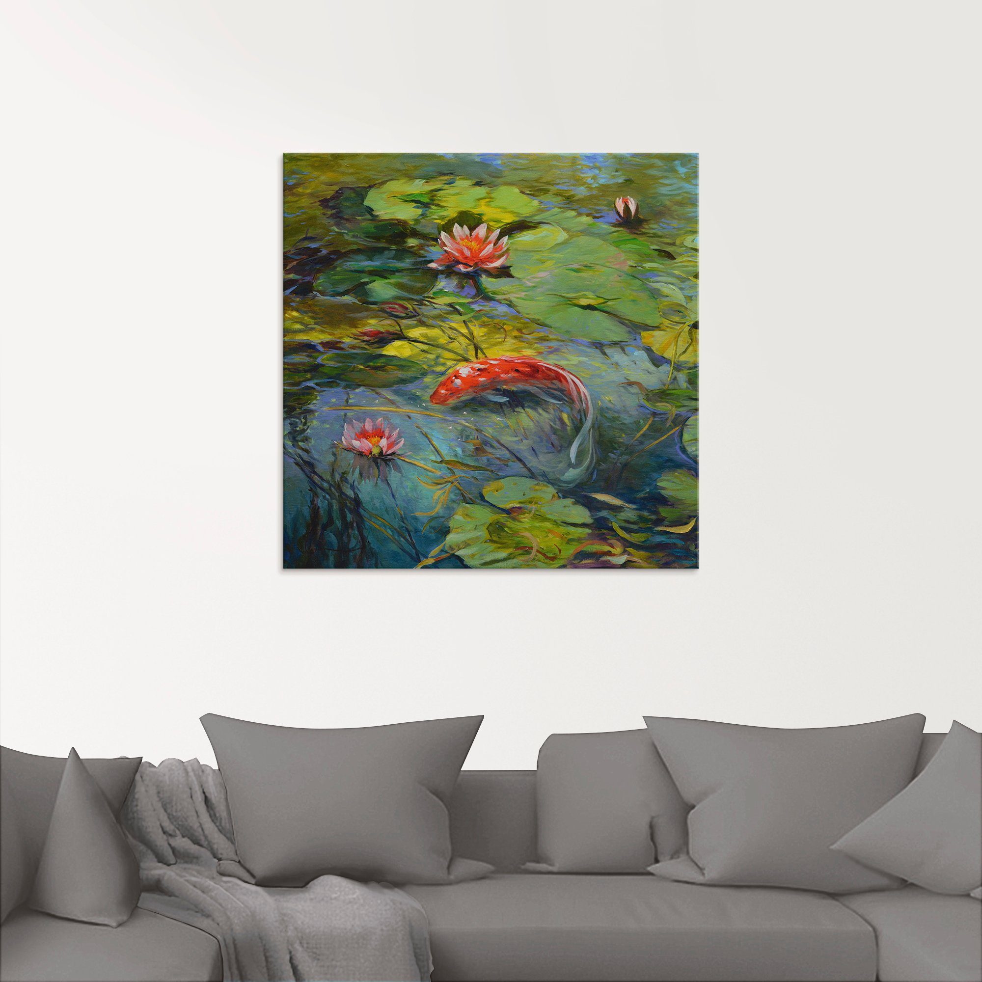 Artland Glasbild Roter Koi, Wassertiere (1 St), in verschiedenen Größen