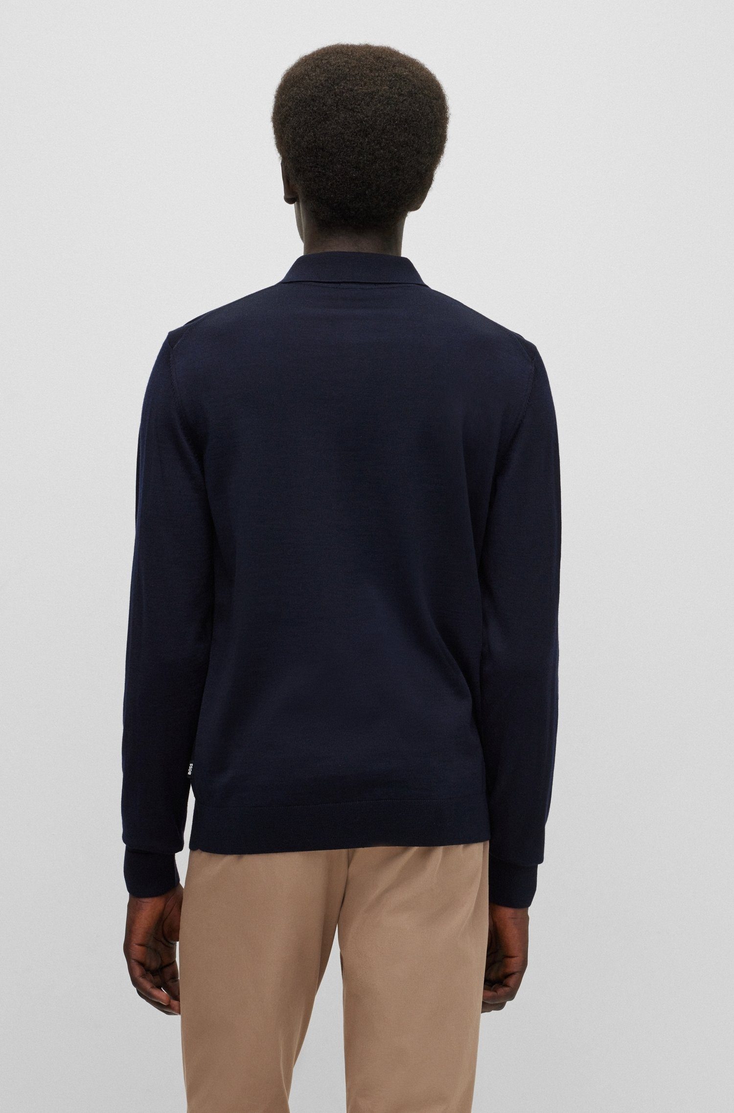 BOSS Strickpullover Lancione aus Schurwolle (1-tlg)