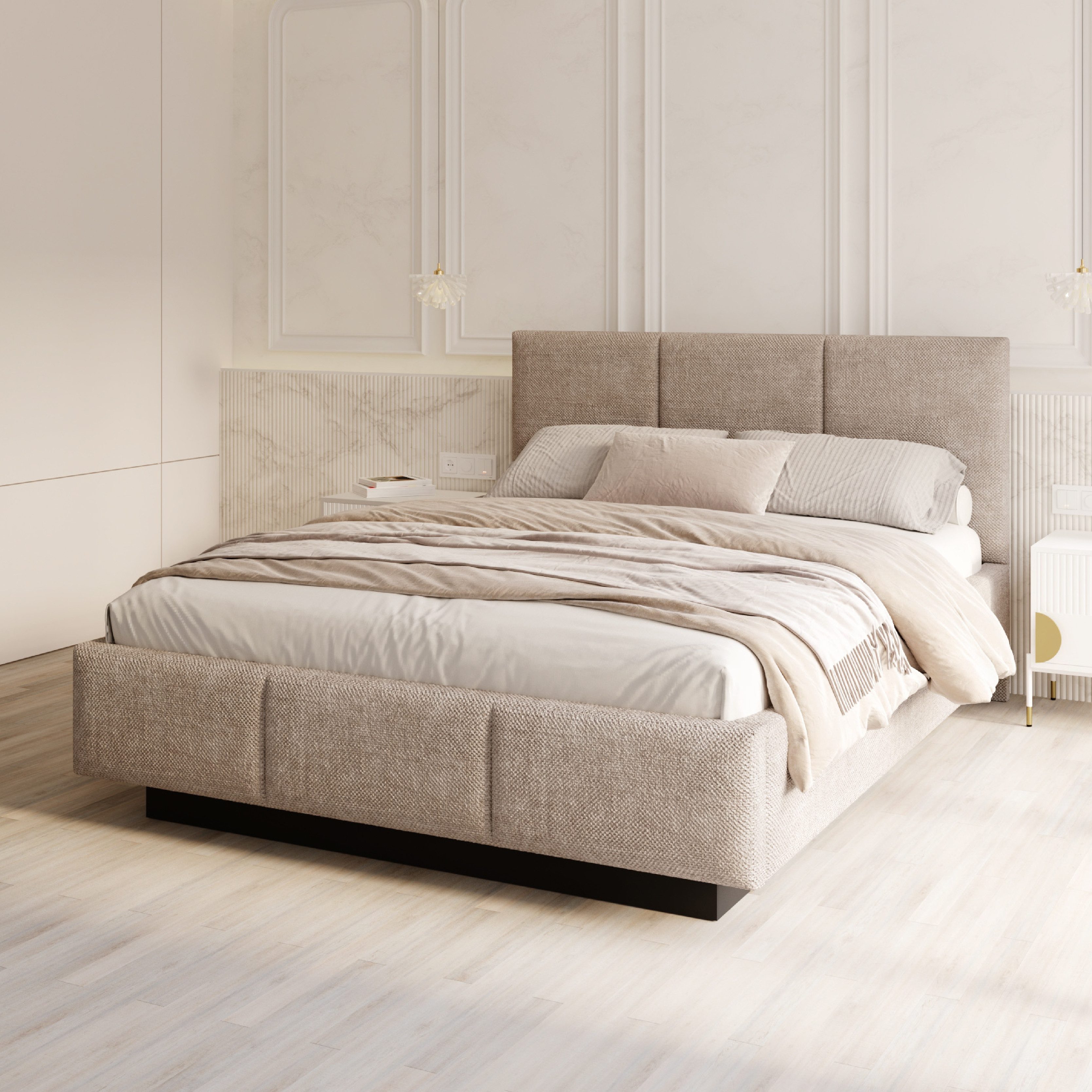 FDM Polsterbett ALMADA modern mit Bettkasten MADE IN EU - mit Ottawa Bezug günstig online kaufen