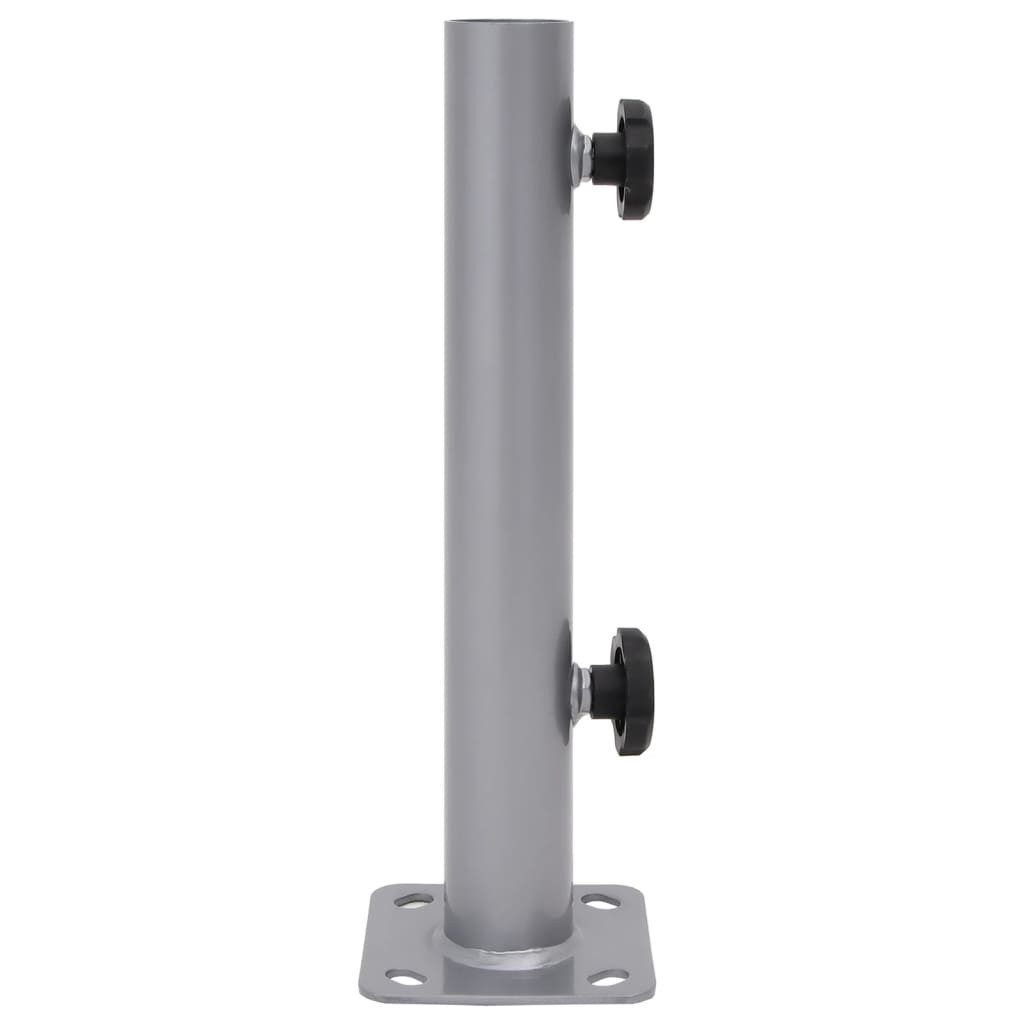 vidaXL Schirmhalter Sonnenschirmständer für Ø32/34/38 mm Mast Silbern Stahl, 1 tlg.