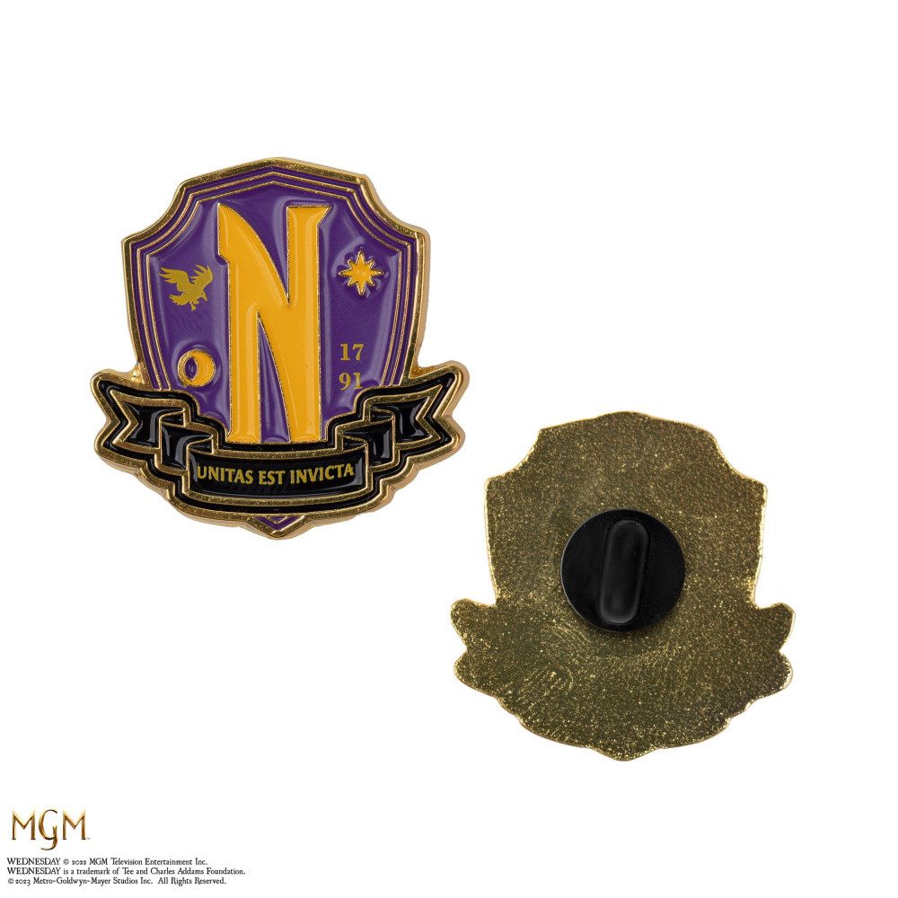 Cinereplicas Anstecknadel Wednesday Ansteck-Pins 2er-Pack Nevermore Academy