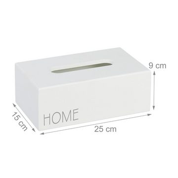 relaxdays Papiertuchbox Taschentuchbox "Home"