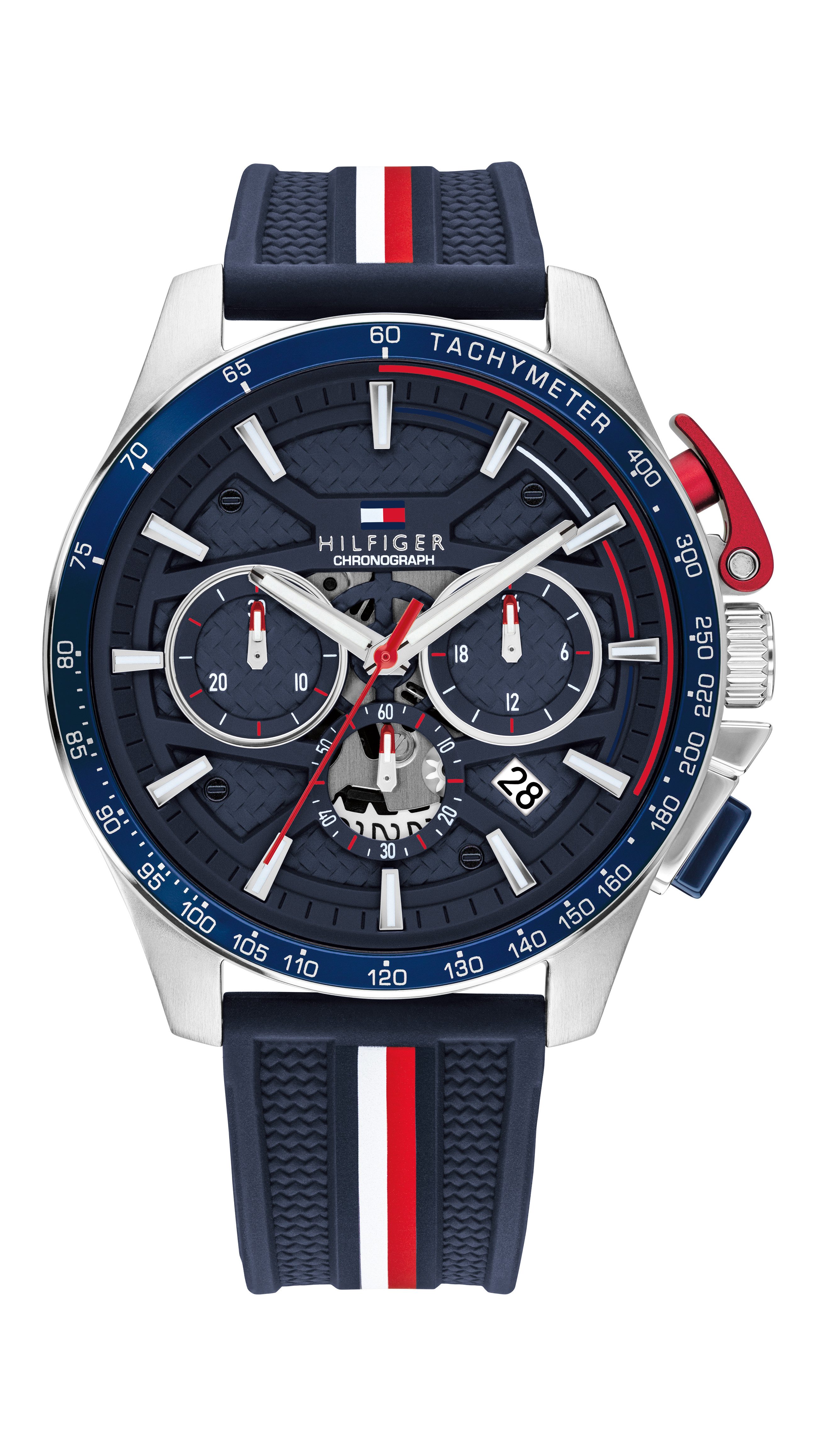 Tommy Hilfiger Chronograph BANK 1792292, Quarzuhr, Armbanduhr, Herrenuhr, Silikonarmband, analog, Tag