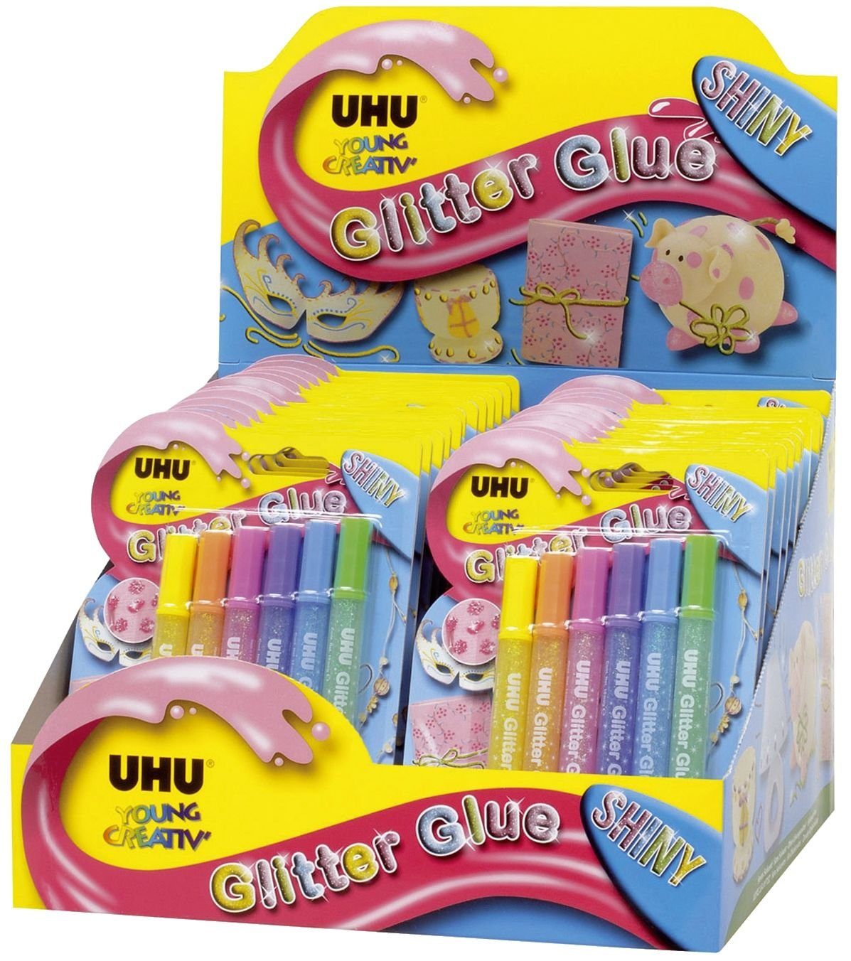 UHU UHU Glitzerkleber Glitter Glue 6 x 10 ml Tintenpatrone Shiny, Inhalt