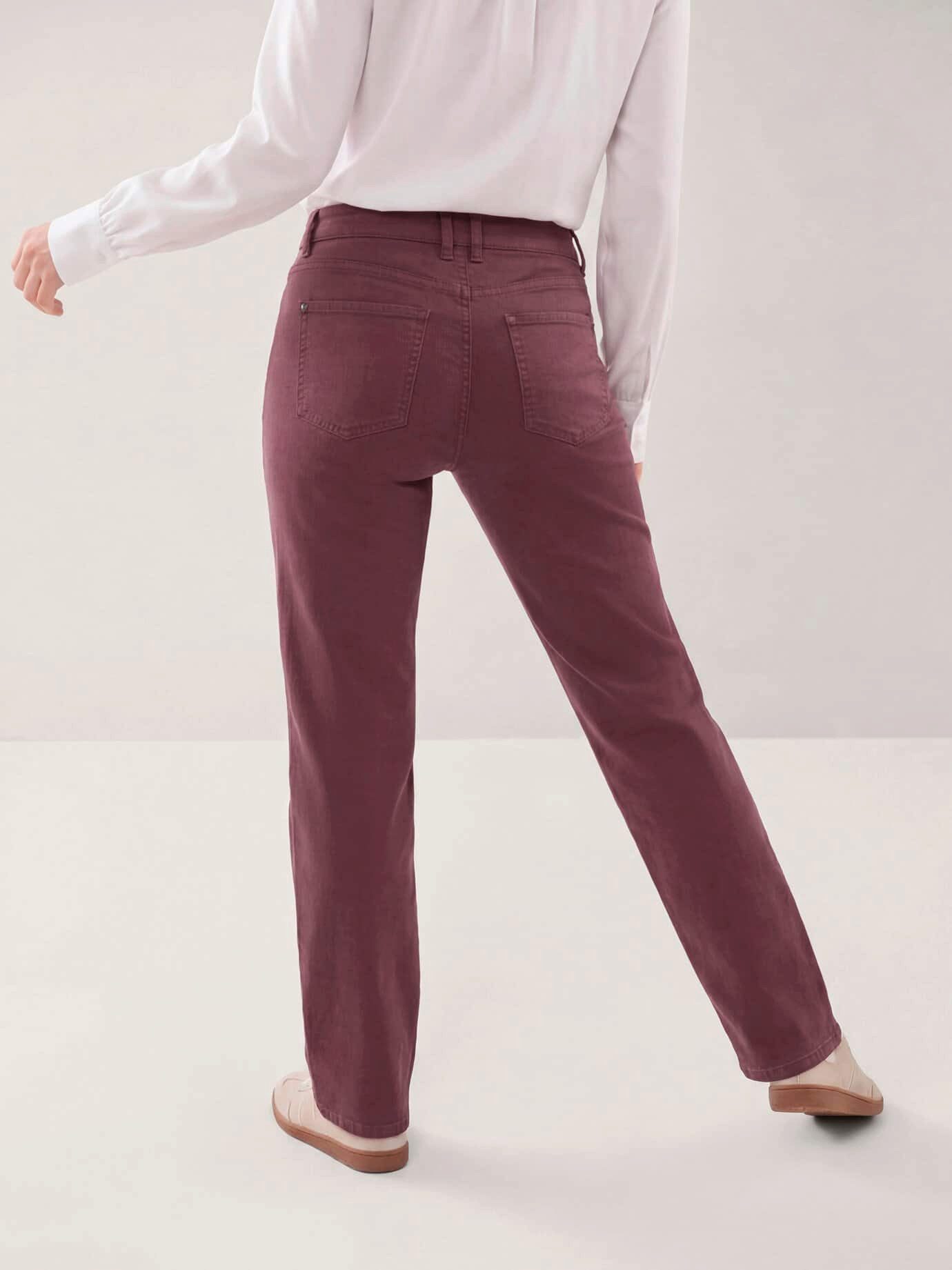 Walbusch Stretch-Jeans Damen 5 Pocket Jeans mit weitem Bein Regular fit