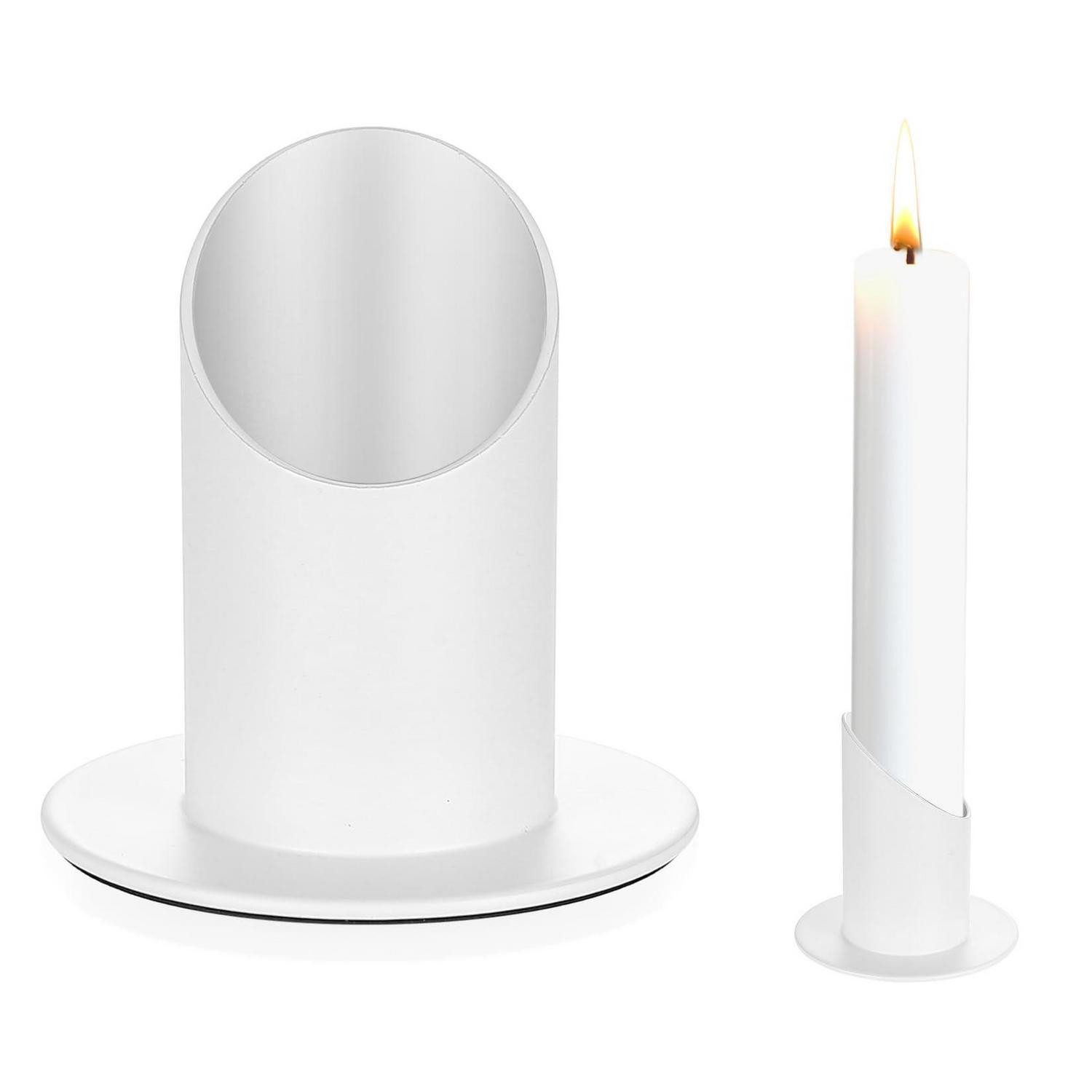 LuxusKollektion Kerzenständer Kerzenständer Kommunionkerze Weiß 4cm (1 St)