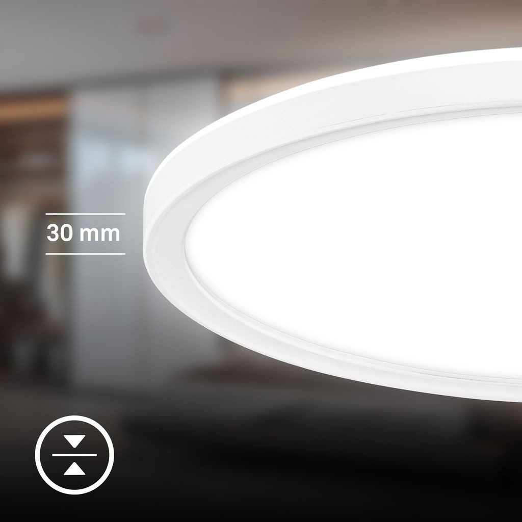 Briloner Leuchten LED Deckenleuchte LED Deckenlampe Dimmbar Indirektes Licht, LED fest integriert, 4000K - Neutralweiß, 29x3 cm, Wohnzimmer, Schlafzimmer, Flur, Küche