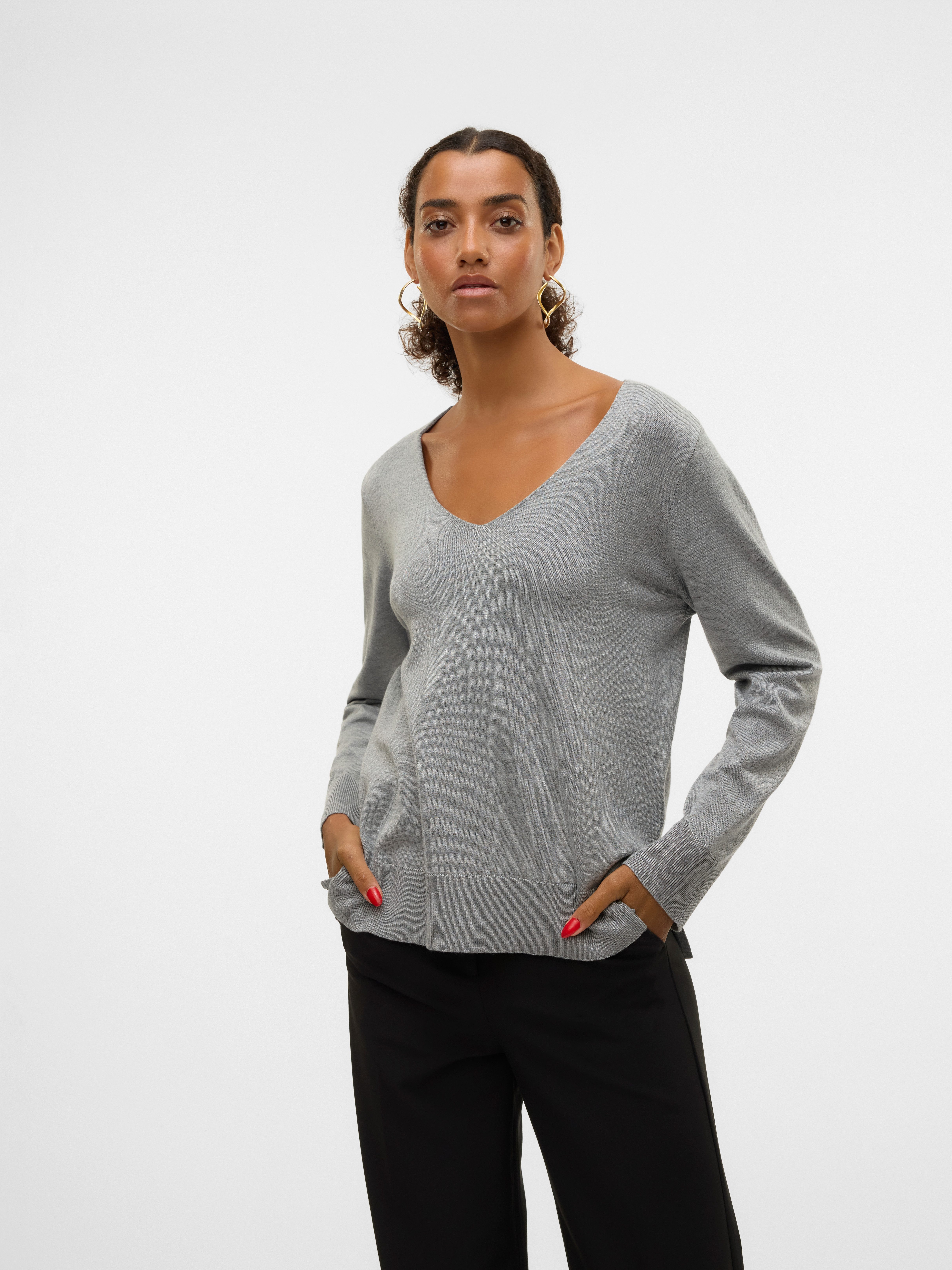 Strickpullover VMSILJE LS V-NECK PULLOVER GA NOOS