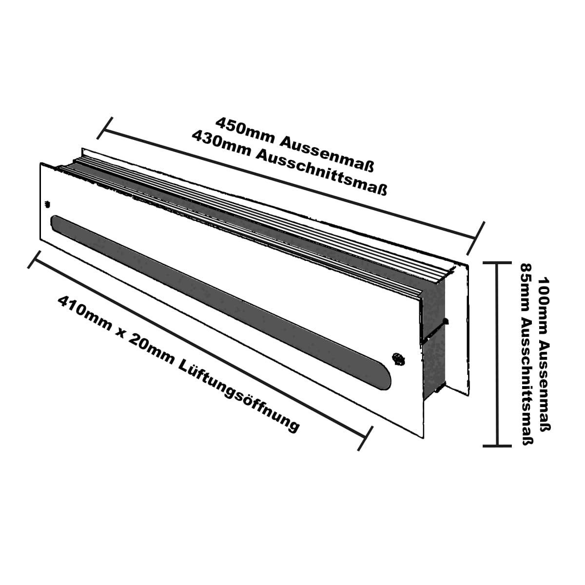 MS Beschläge Lüftungsgitter Schallschutzgitter 450mmx100mm - Türlüftungsgitter, schalldämmend geprüft EN ISO 717-1 - Weiß RAL9010 – Bild 4 von 5