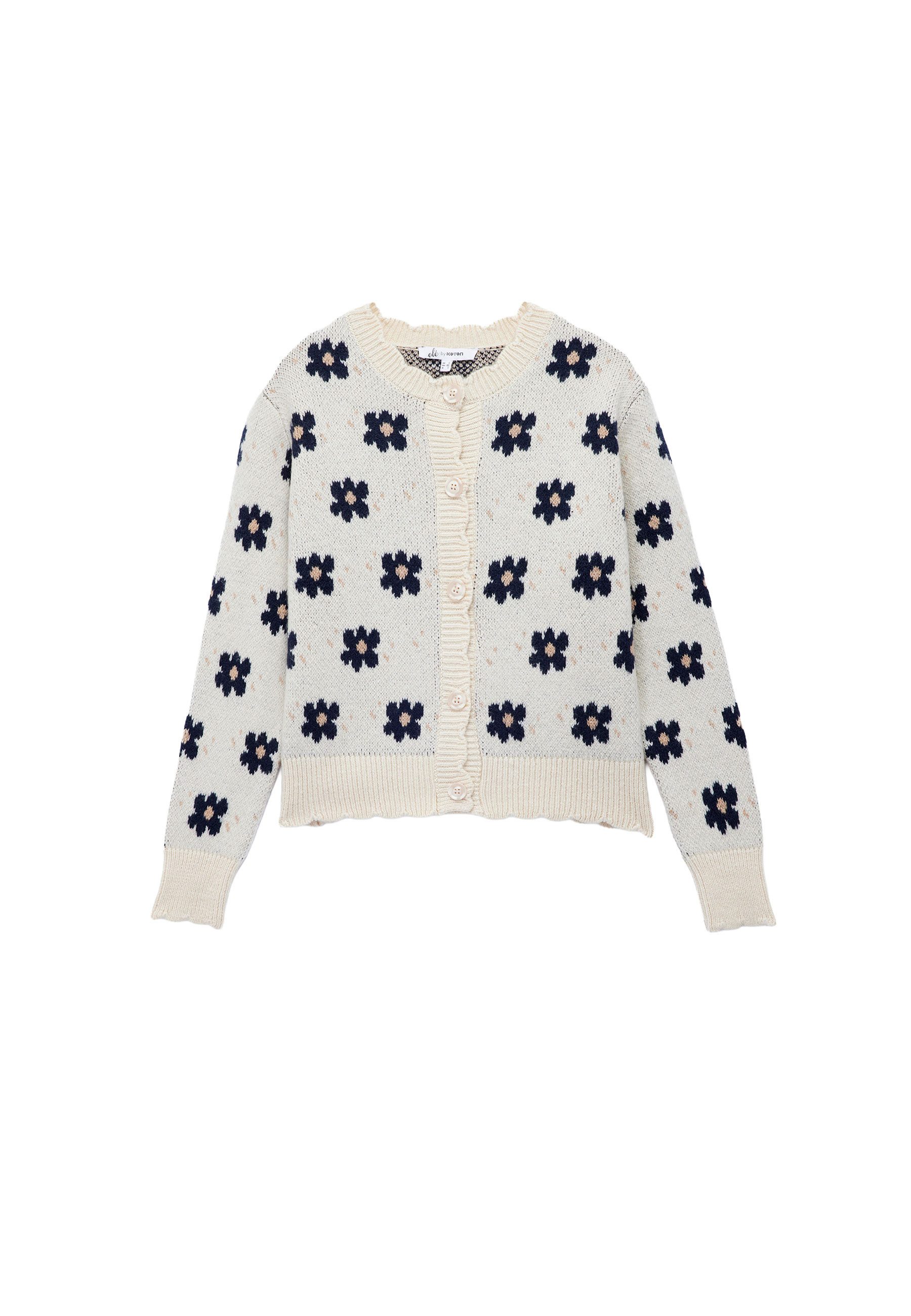Koton Cardigan Rundhalsausschnitt Mit Jacquard Cardigan