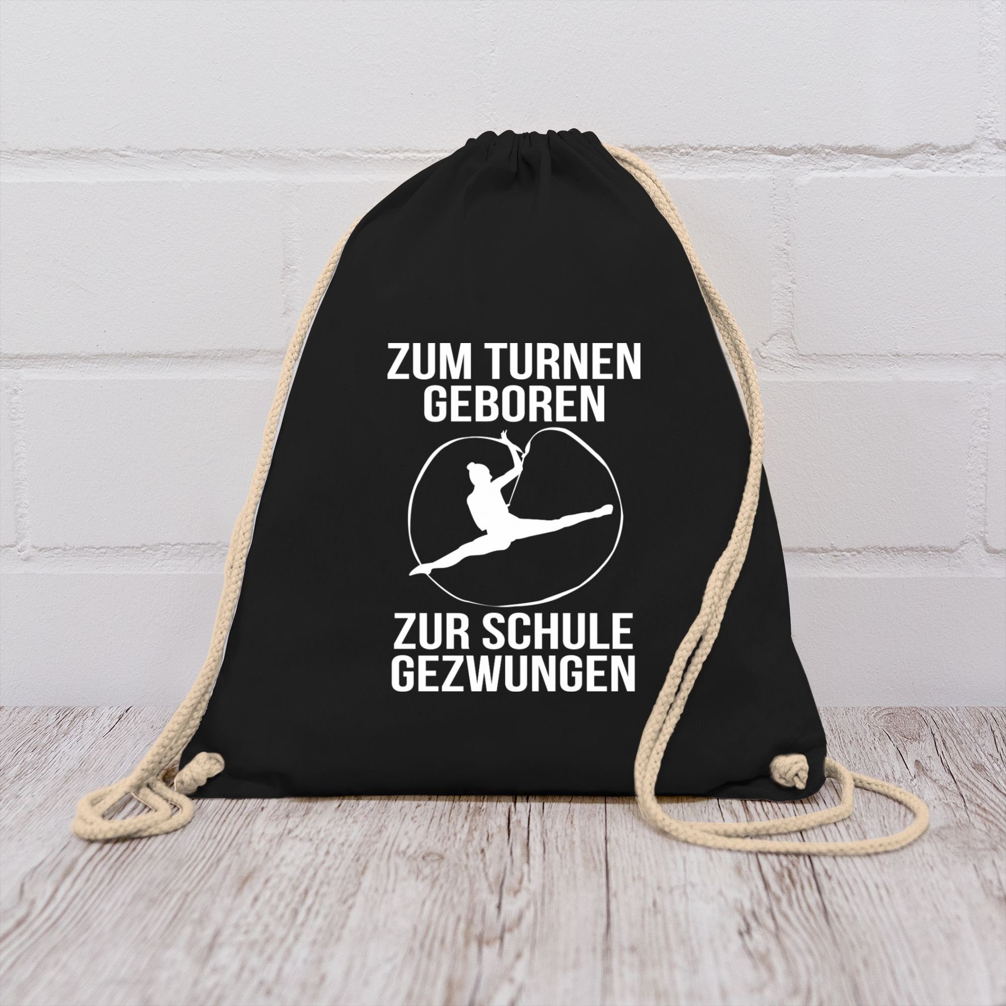 Shirtracer Turnbeutel Zum turnen geboren Silhouette, Sport Zubehör