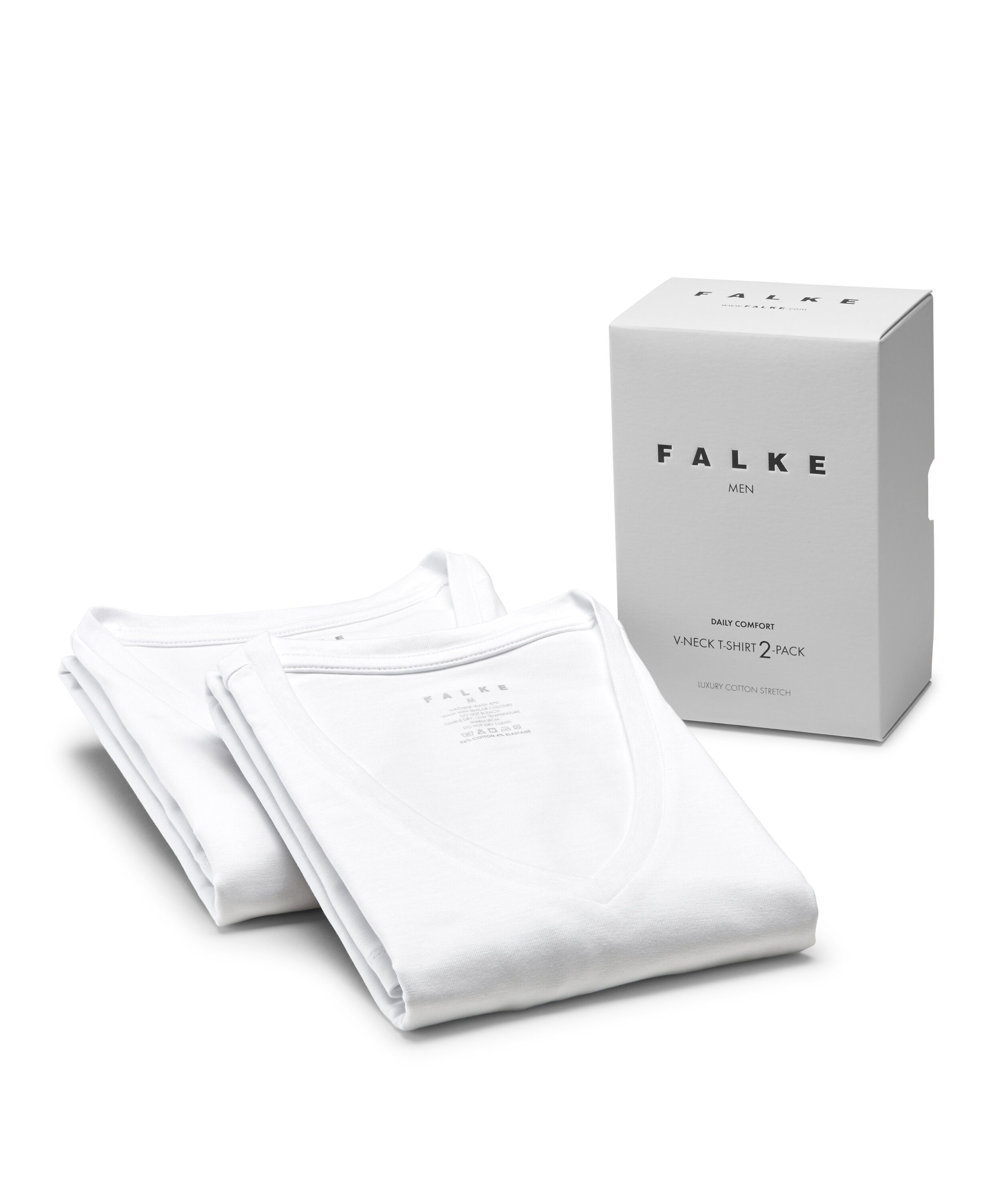 FALKE mit white Unterziehshirt (2000) Softe Elasthan Baumwolle 2-Pack (2-St)