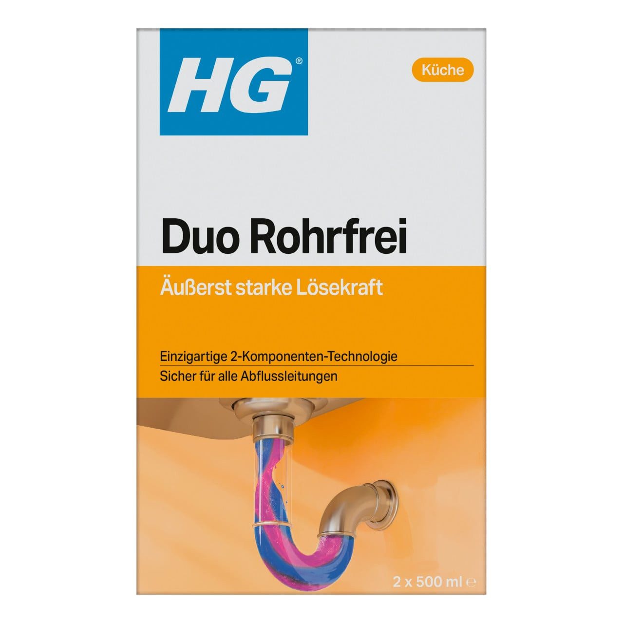 HG International B.V. HG Duo Rohrfrei extra Stark 2 x 500 ml Rohrreiniger