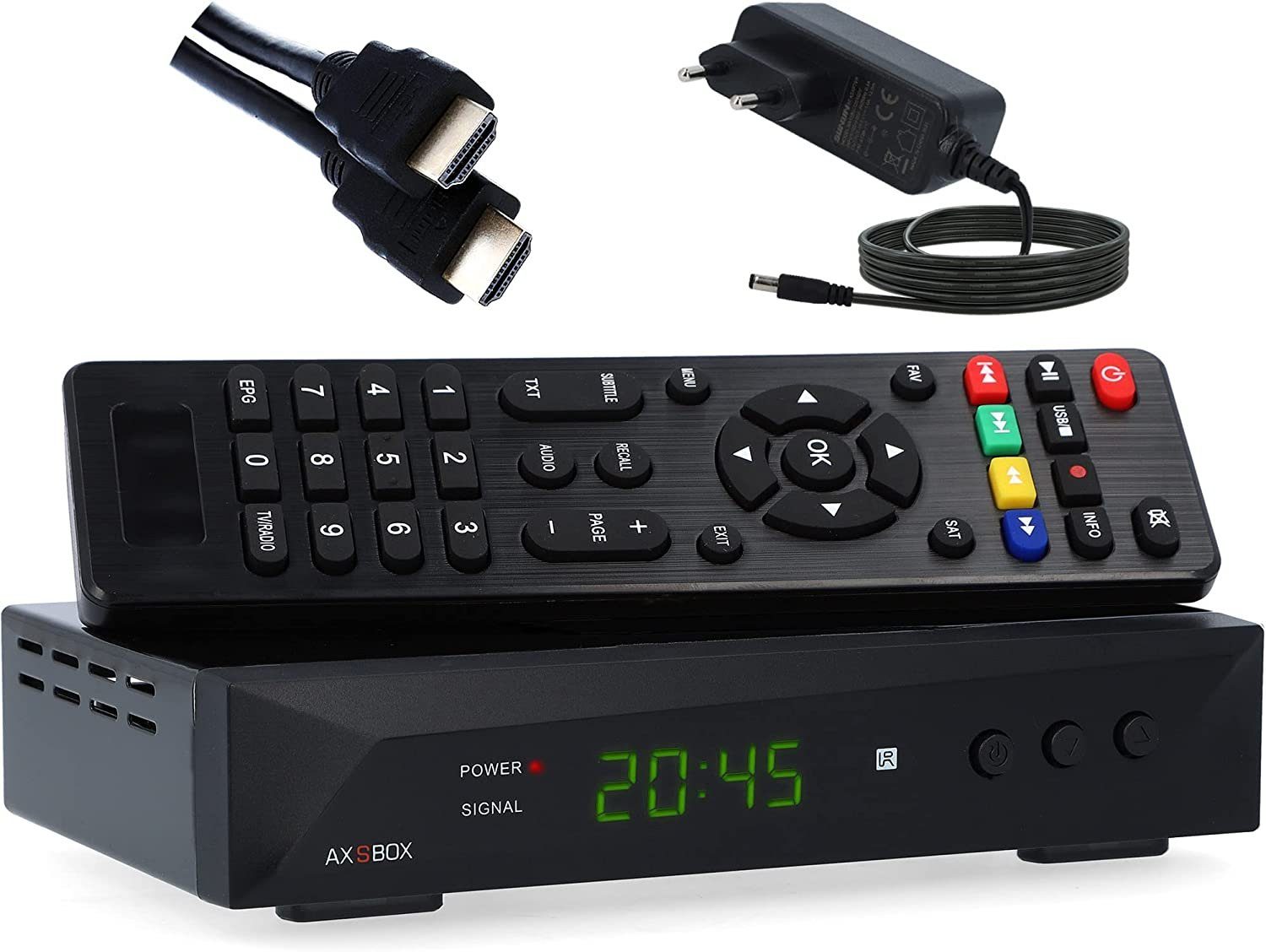 RED OPTICUM SBOX mit PVR + HDMI Kabel SAT-Receiver (PVR, HDMI, SCART, USB, Coaxial - Timeshift & Einkabel tauglich)