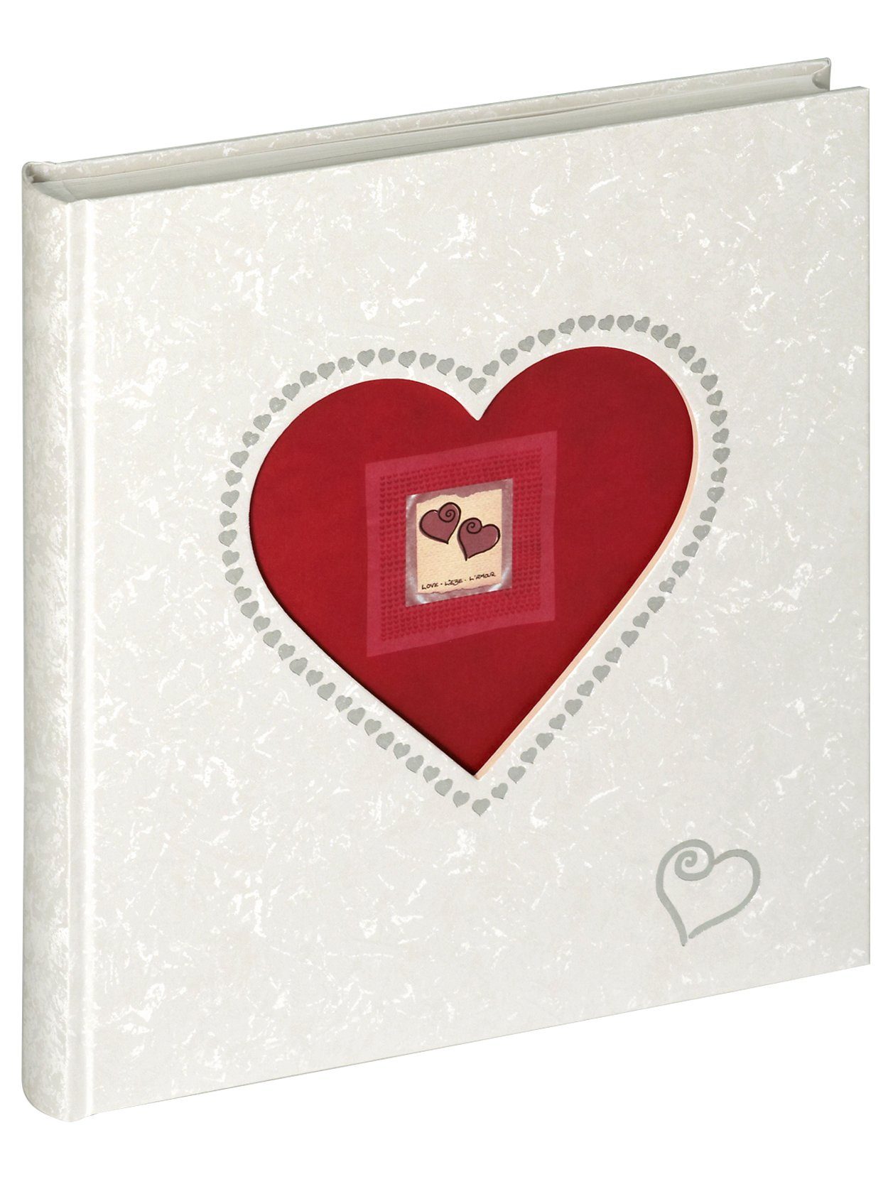 Walther Design Fotoalbum Hochzeitsalbum Forever, buchgebundenes Hochzeitsalbum, filigrane Silberprägung