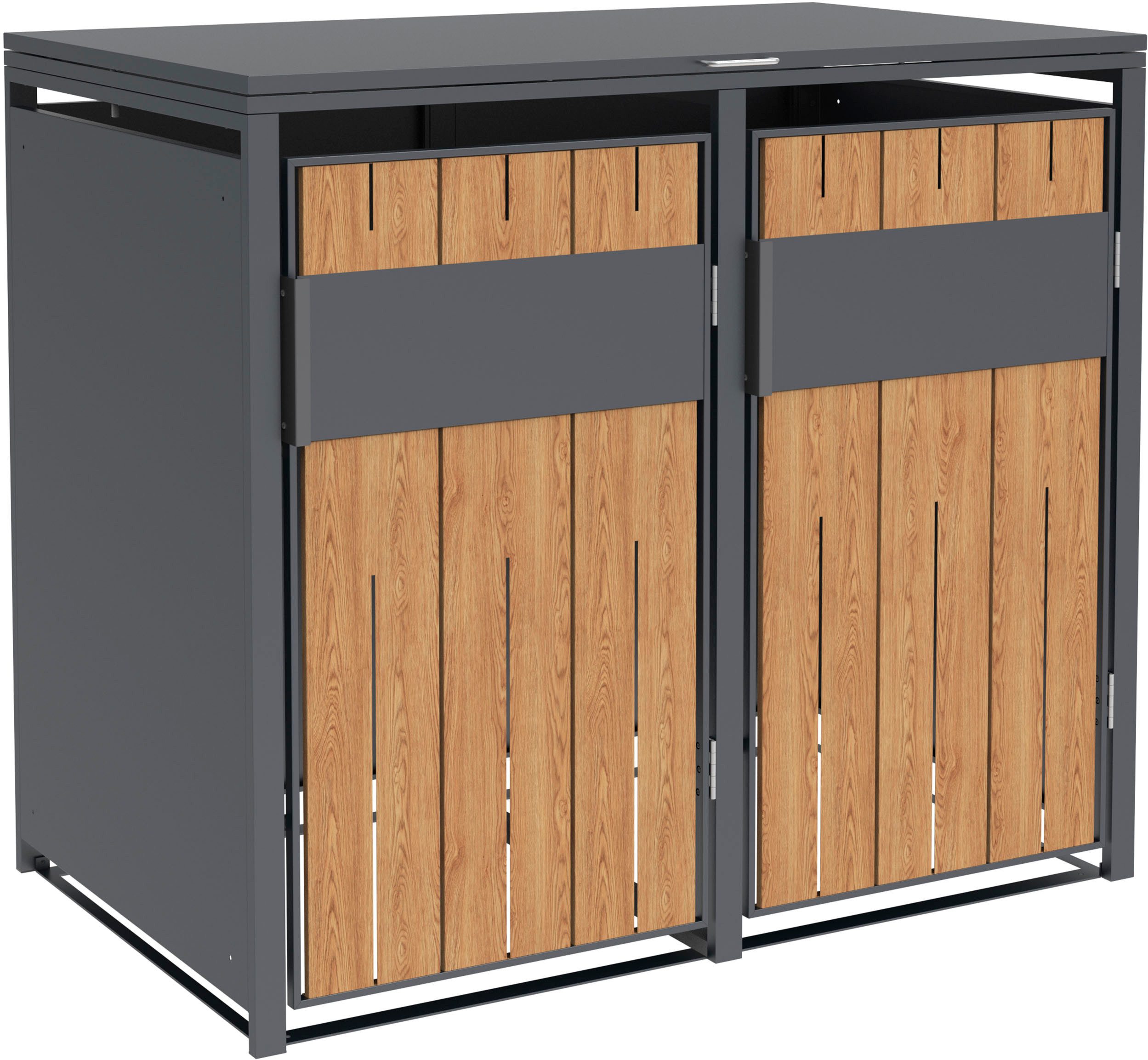 WESTMANN Mülltonnenbox Varius 2, BxTxH: 132x80x116 cm, für 2x240 L Mülltonnen