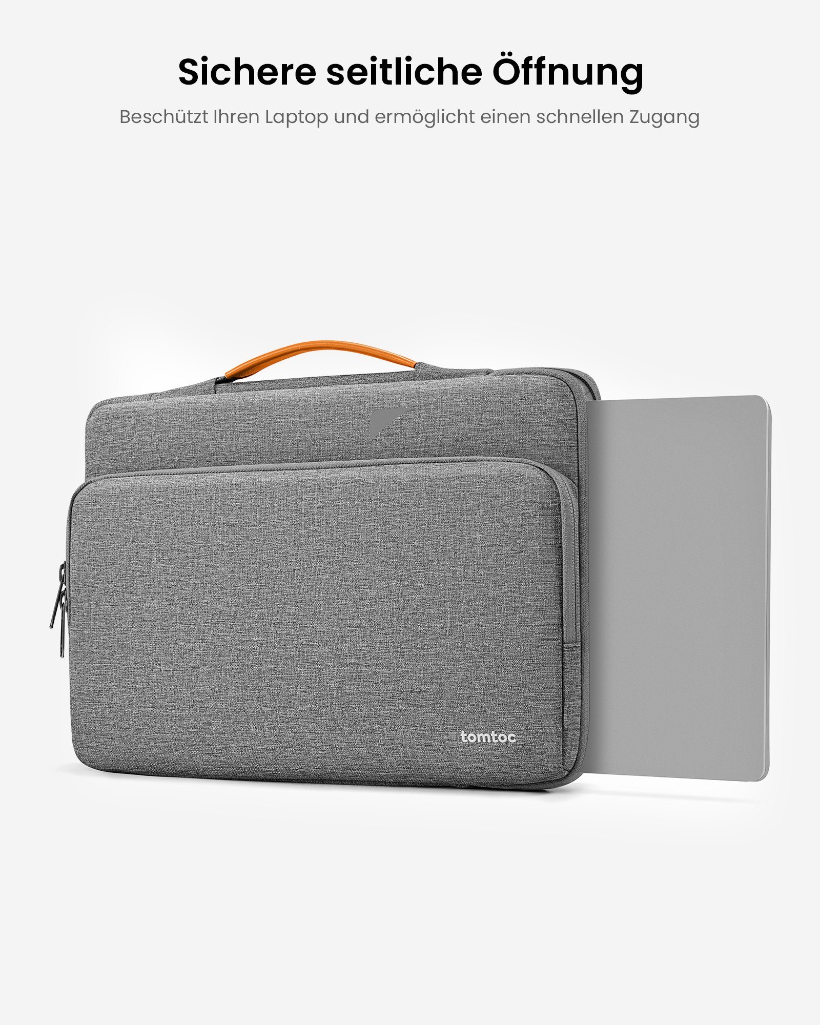 tomtoc Laptoptasche Tasche für 14 MacBook Pro/Max A2779 Neu nach Organisiertes Aufbewahrungssystem Pro 2023-2021, Schutz Rauchgrau Zoll M2/M1 A2442 US-Militärstandard