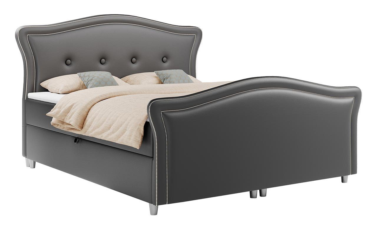 MKS MÖBEL Boxspringbett LUX, Multipocket-Matratze Glamour-Stil, AGAT Doppelbett mit