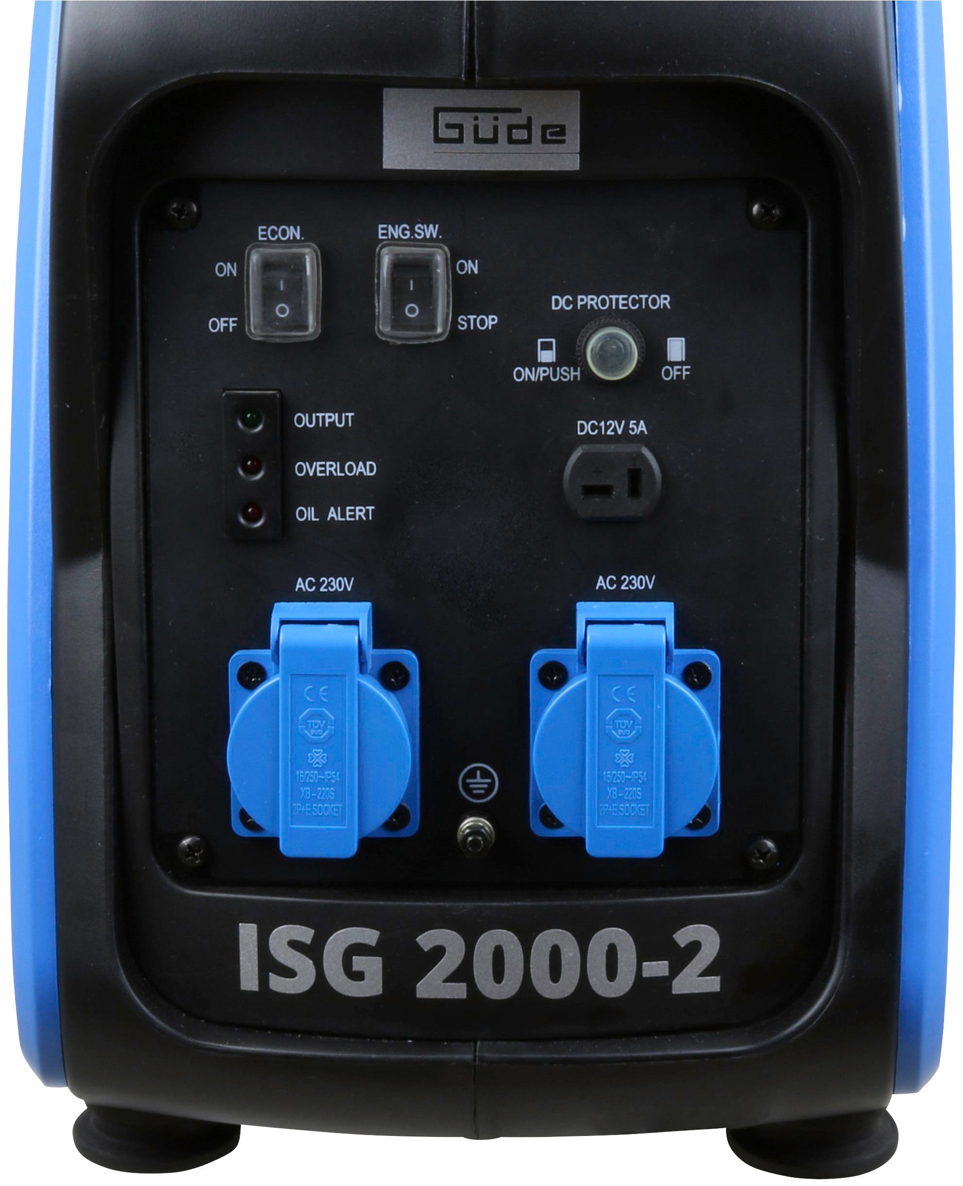 Güde ISG 2000-2 generator, 2.11 kW, including two 230 V sockets and charging cable