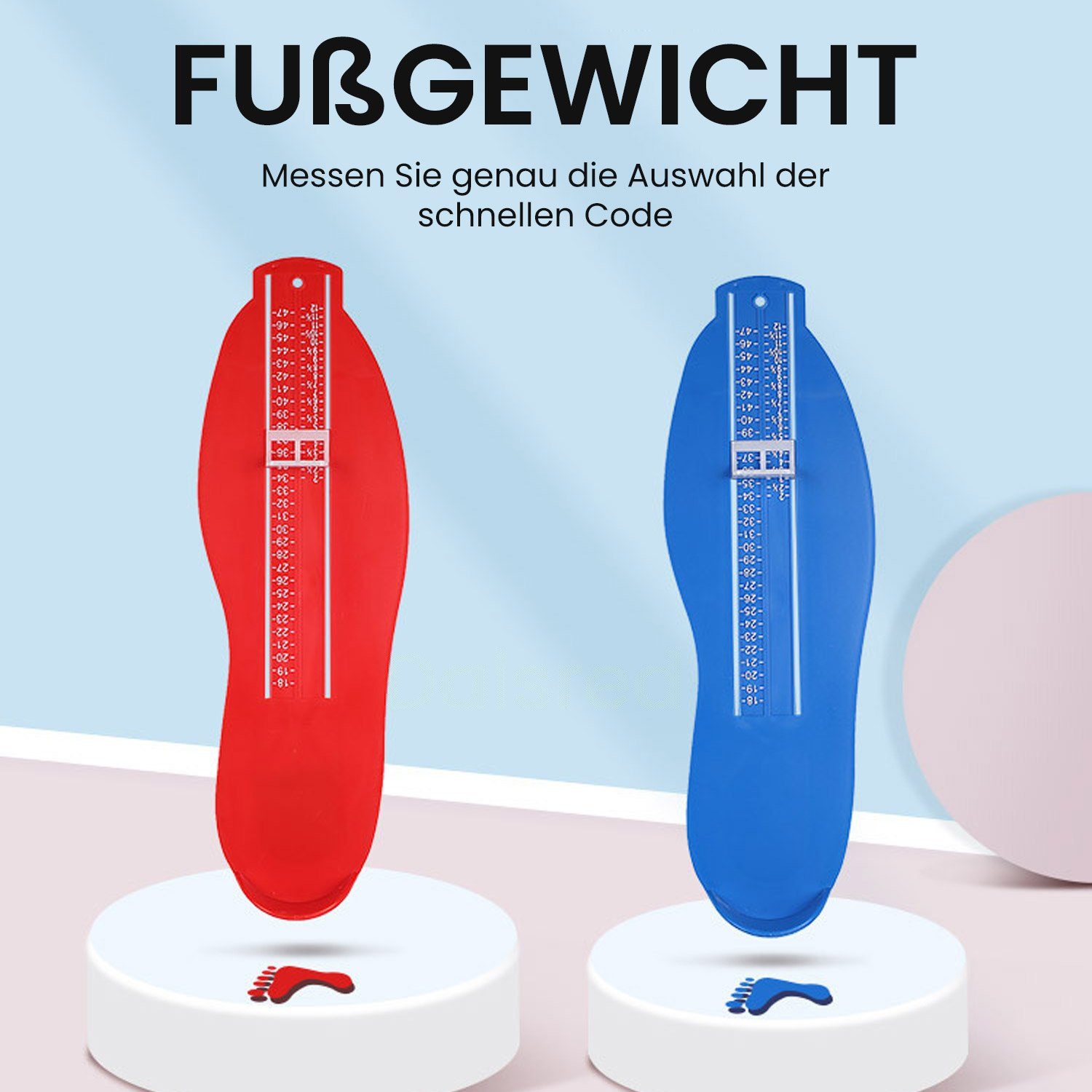 Rot Unisex Schuhgrößenmesser Fußmessgerät Daisred Gadget, Coole Messlatte (1-tlg)
