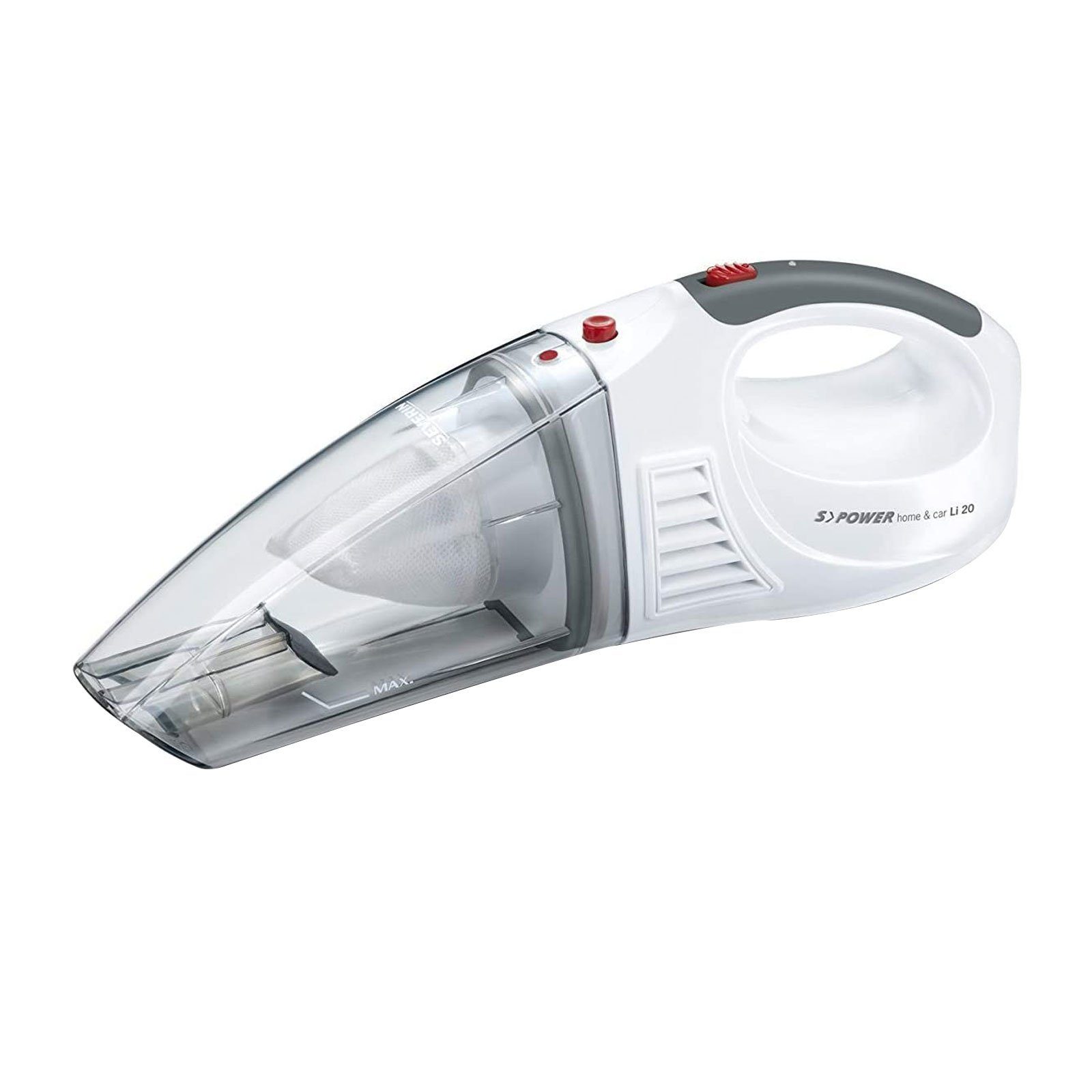 Severin Akku-Hand-und Стальной пылесос HV 7144 S'Power home & car Li20, 7,4 Li-Ionen Akku, 12 V Ladekabel für Zigarettenanzünder