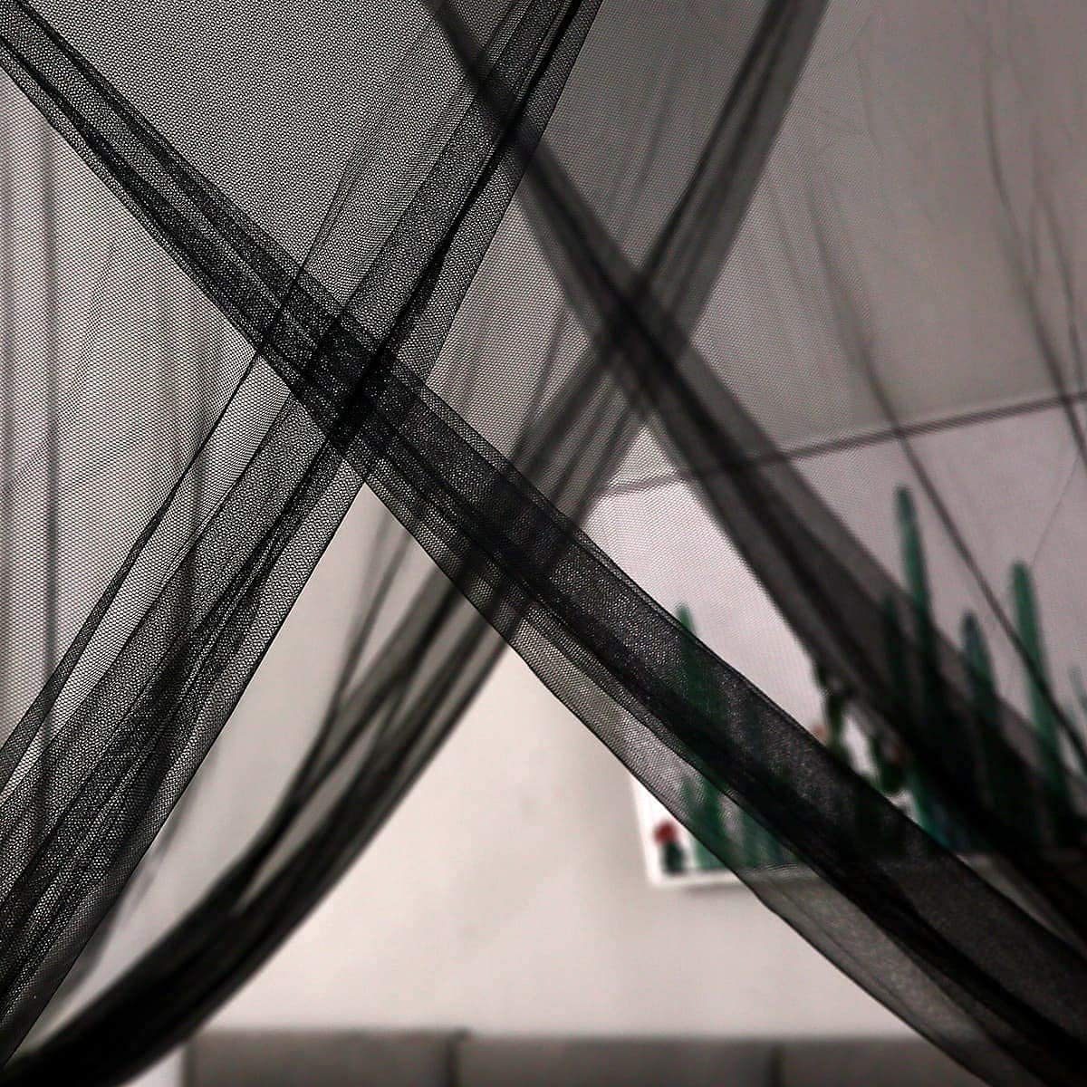 Eckpfosten Anti-Insekt GelldG 4 Bett Fliegennetz schwarz Groß mit für Moskitonetz Moskitonetz