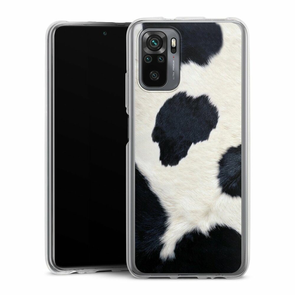 DeinDesign Handyhülle Animal-Look Animalprint Kuhfell Kuhflecken, Xiaomi Redmi Note 10S Silikon Hülle Bumper Case Handy Schutzhülle