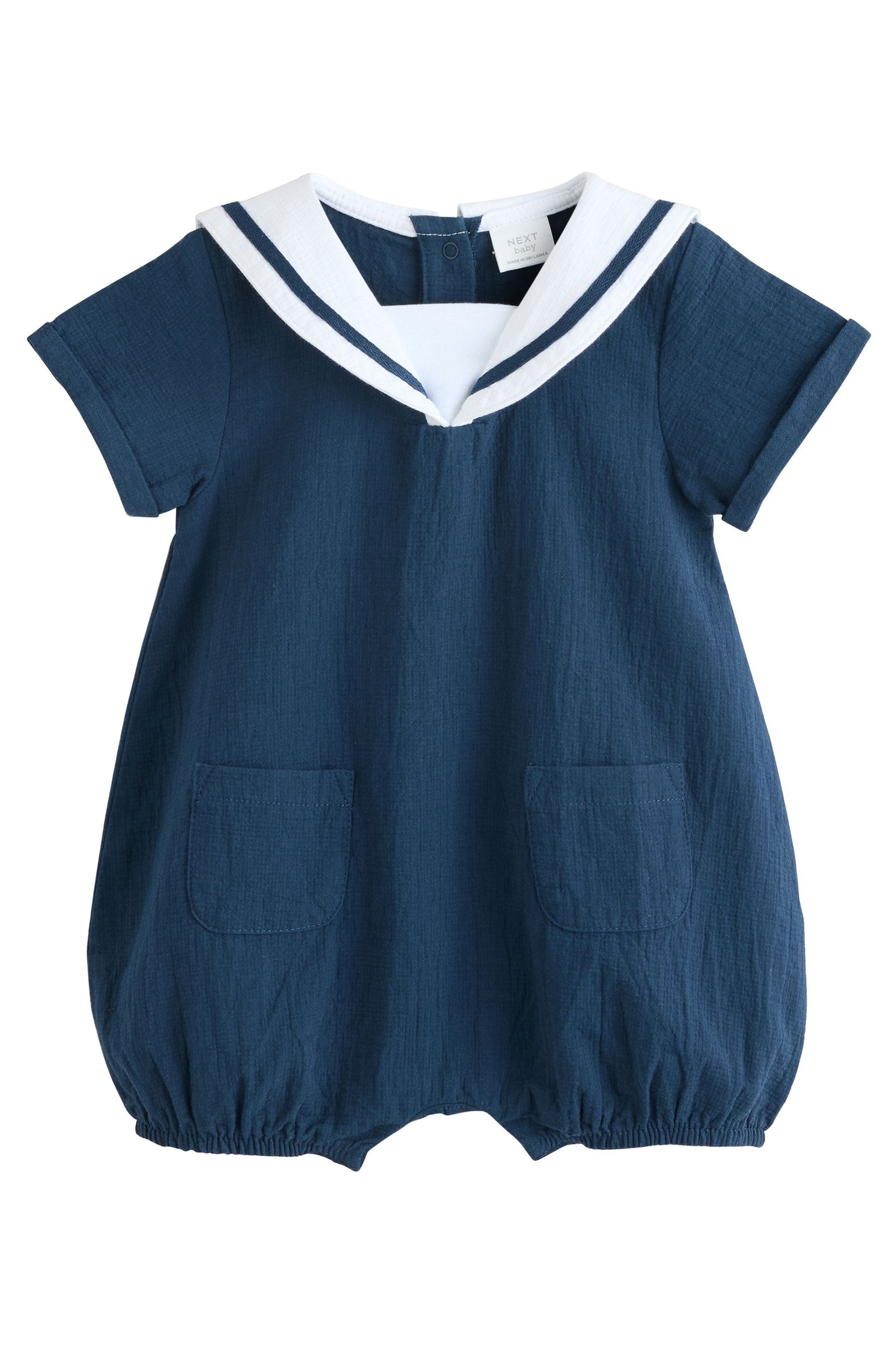 Strampler Babystrampler aus Webmaterial, 100 % Baumwolle